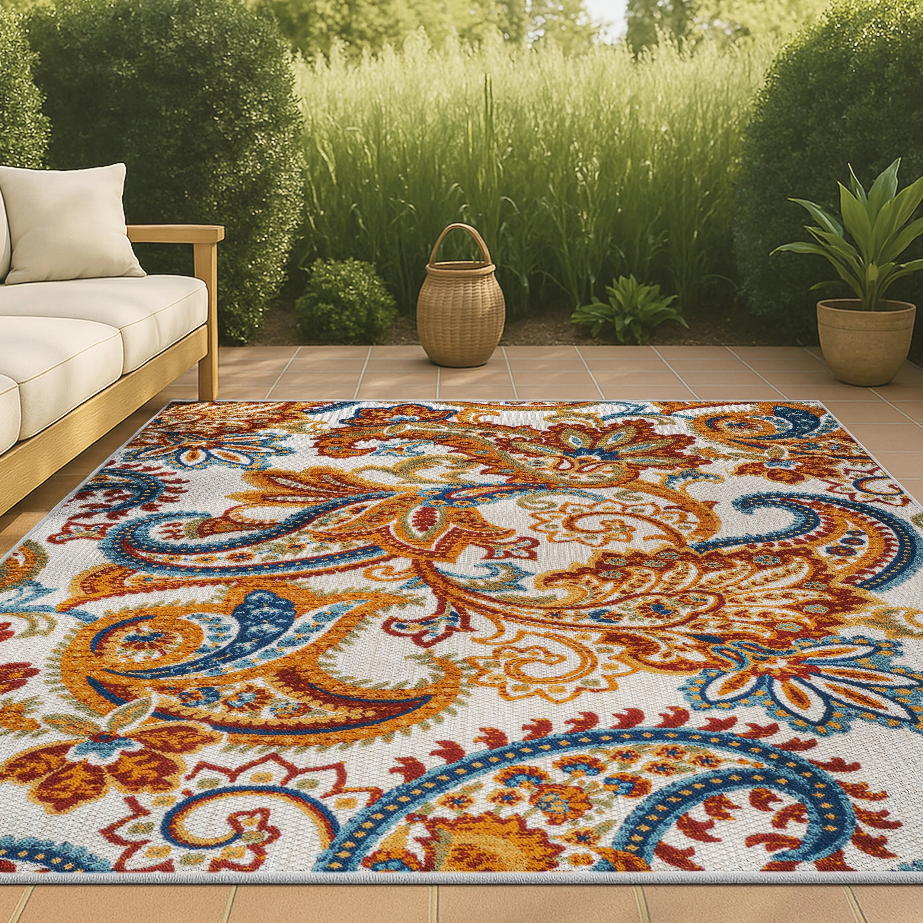 JONATHAN Y Lucena Paisley High-Low Indoor/Outdoor Area Rug