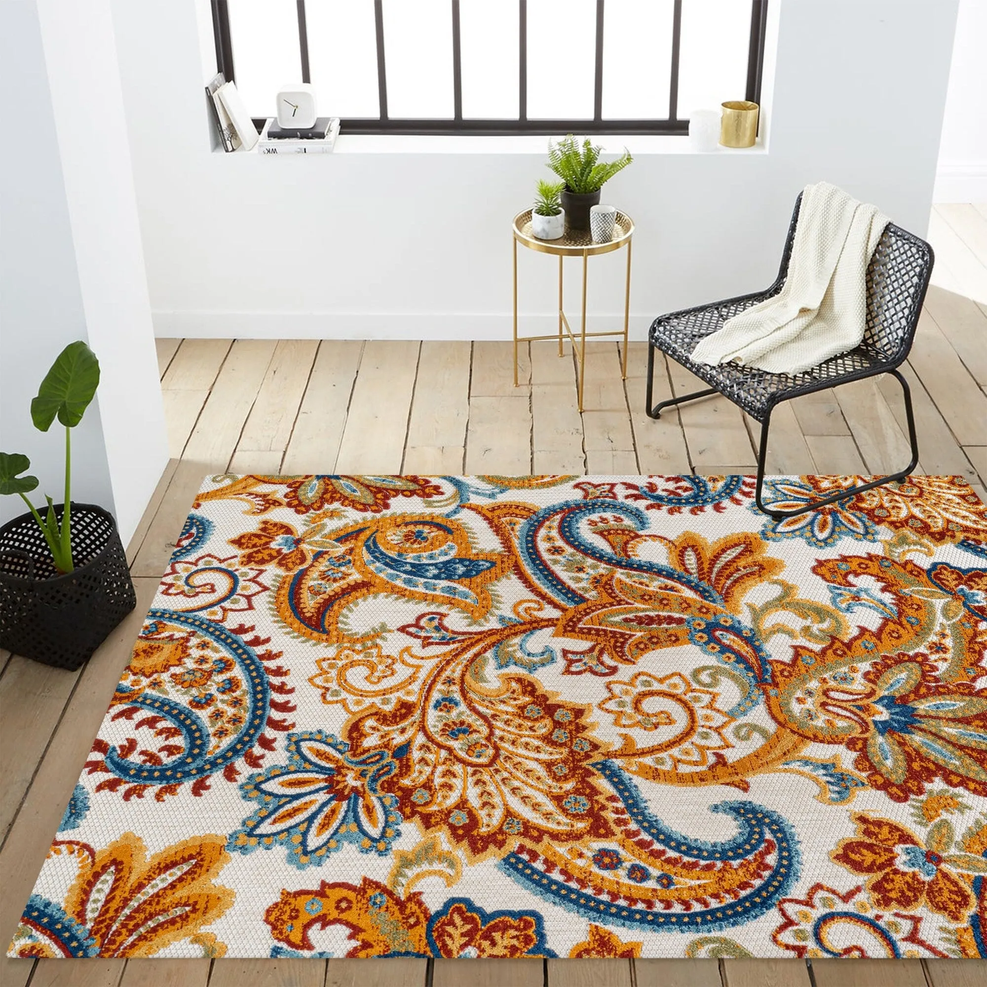 JONATHAN Y Lucena Paisley High-Low Indoor/Outdoor Area Rug