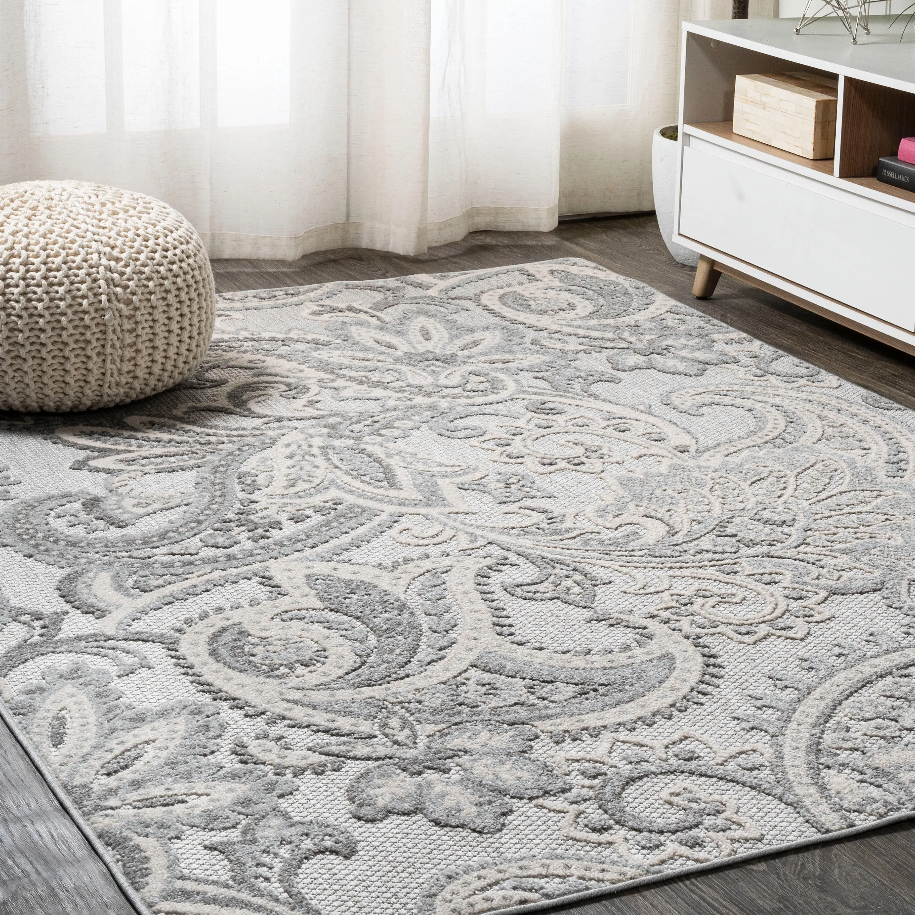 JONATHAN Y Lucena Paisley High-Low Indoor/Outdoor Area Rug