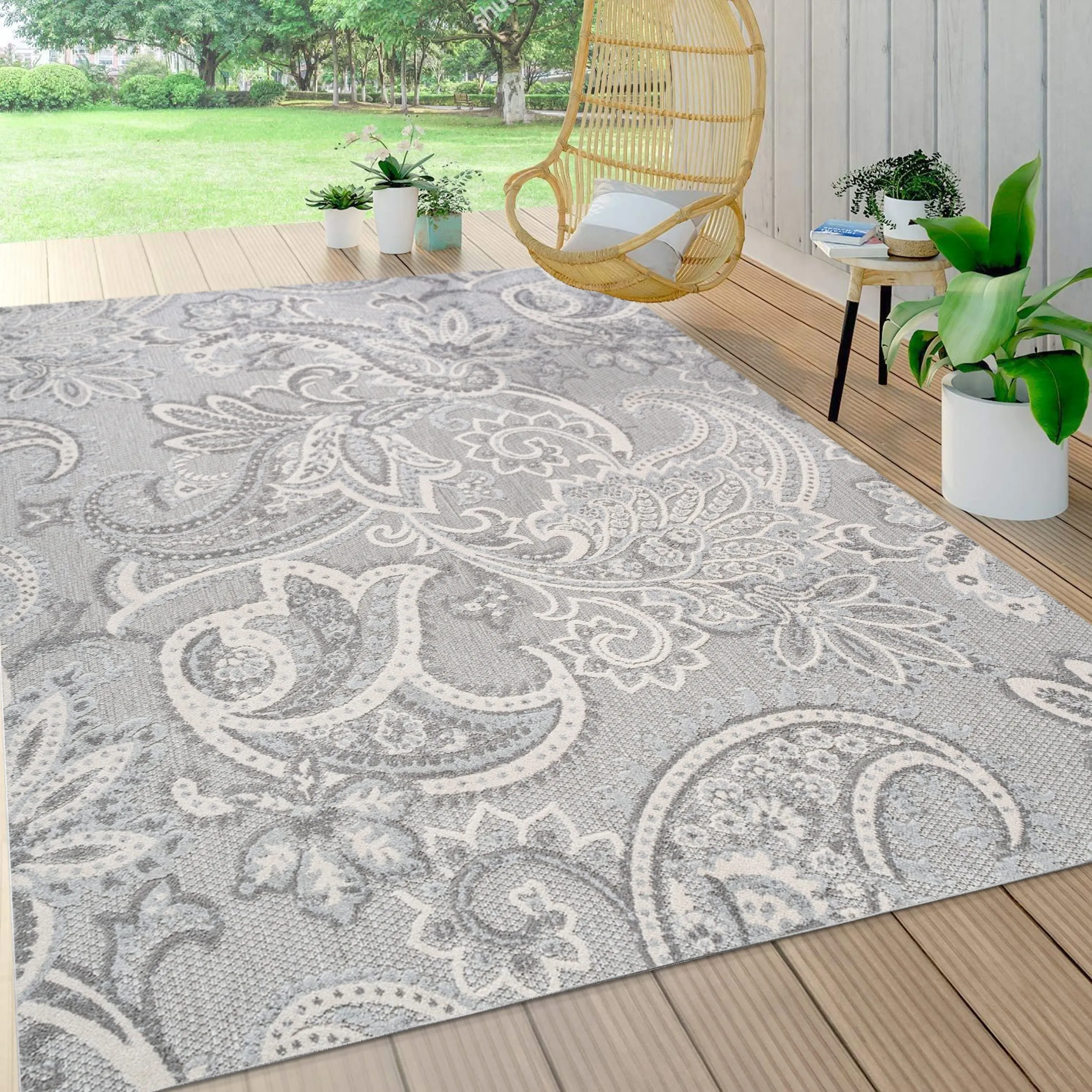 JONATHAN Y Lucena Paisley High-Low Indoor/Outdoor Area Rug