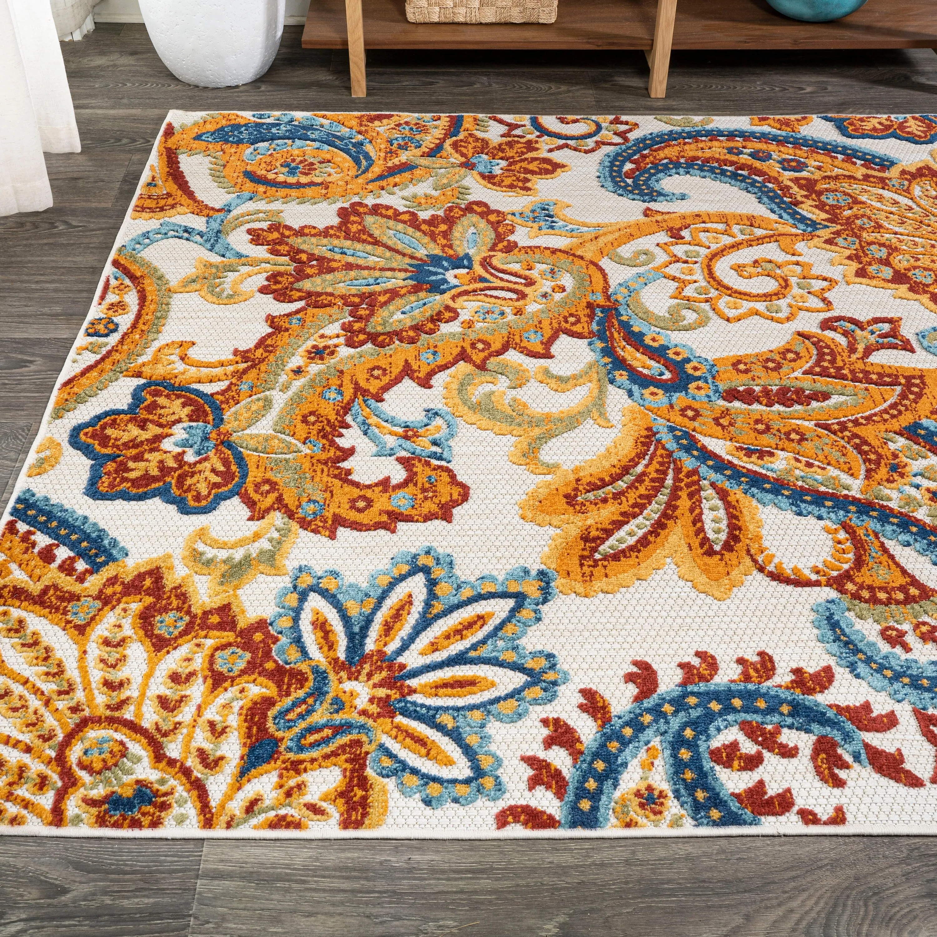 JONATHAN Y Lucena Paisley High-Low Indoor/Outdoor Area Rug
