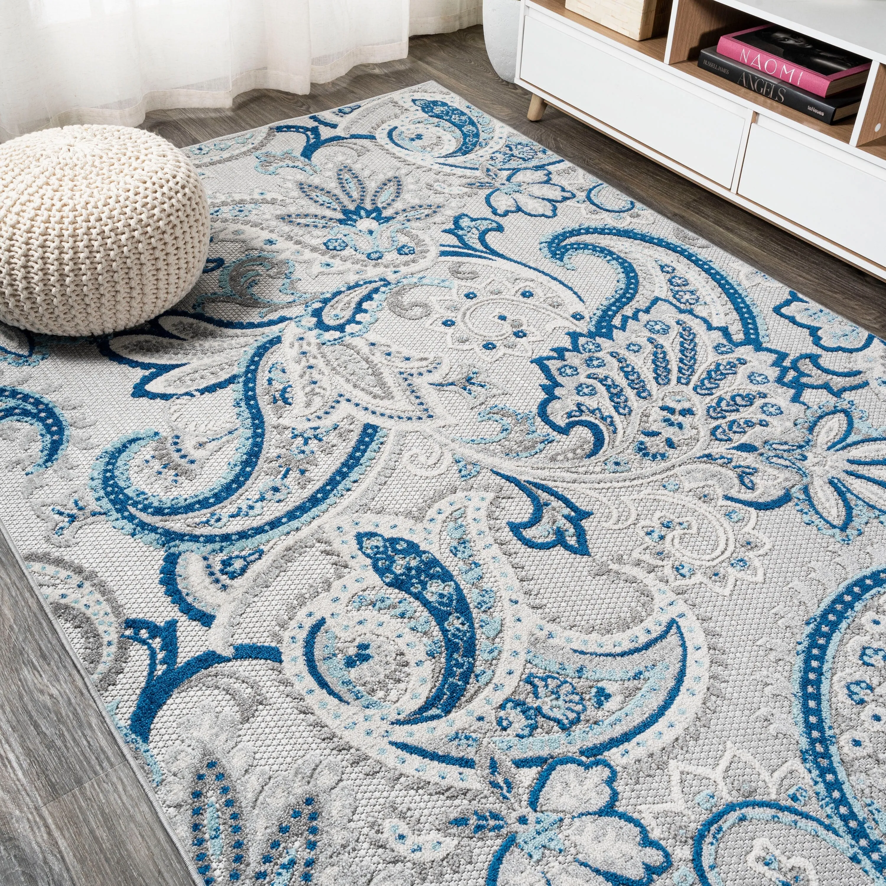 JONATHAN Y Lucena Paisley High-Low Indoor/Outdoor Area Rug