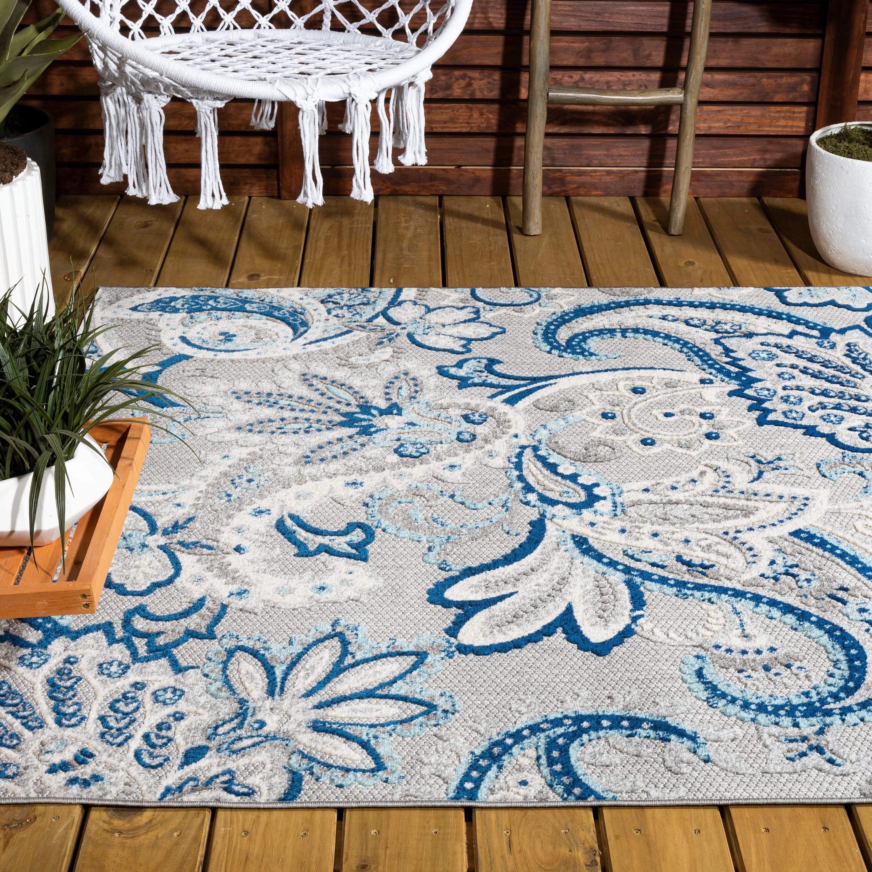 JONATHAN Y Lucena Paisley High-Low Indoor/Outdoor Area Rug