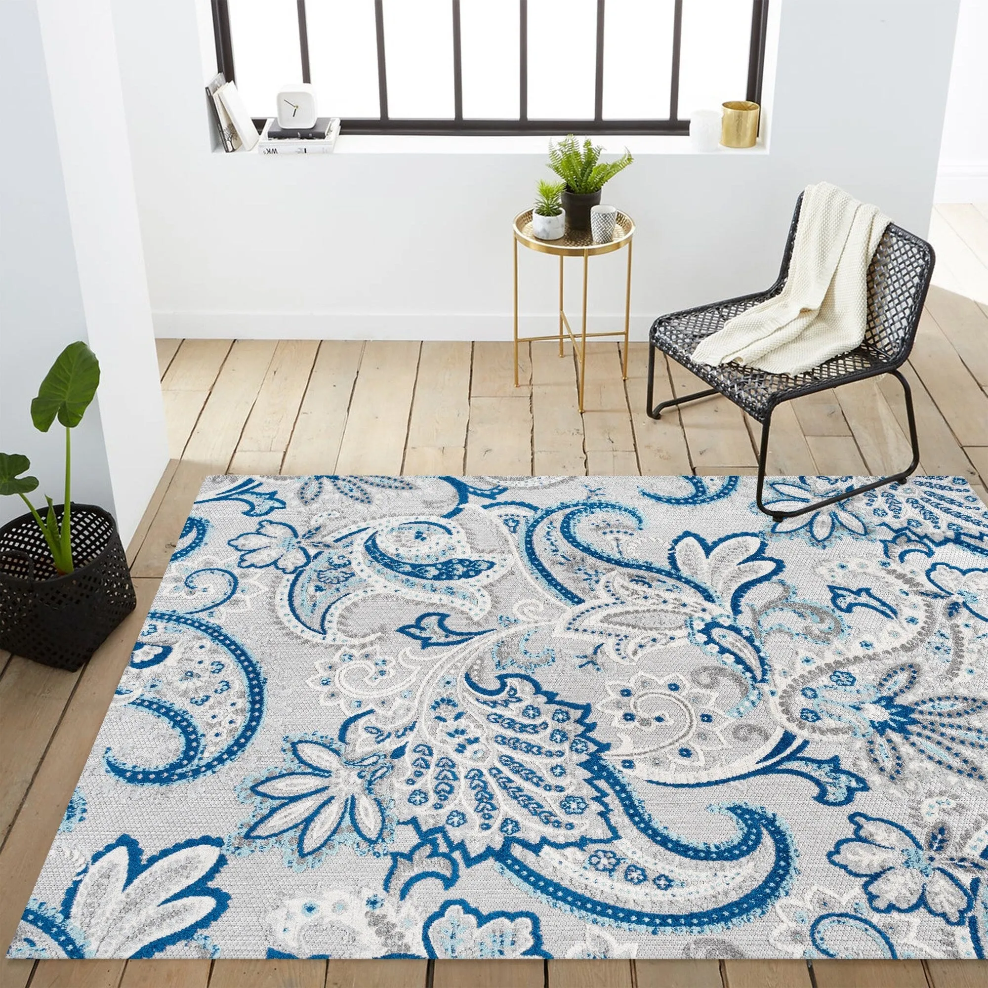 JONATHAN Y Lucena Paisley High-Low Indoor/Outdoor Area Rug