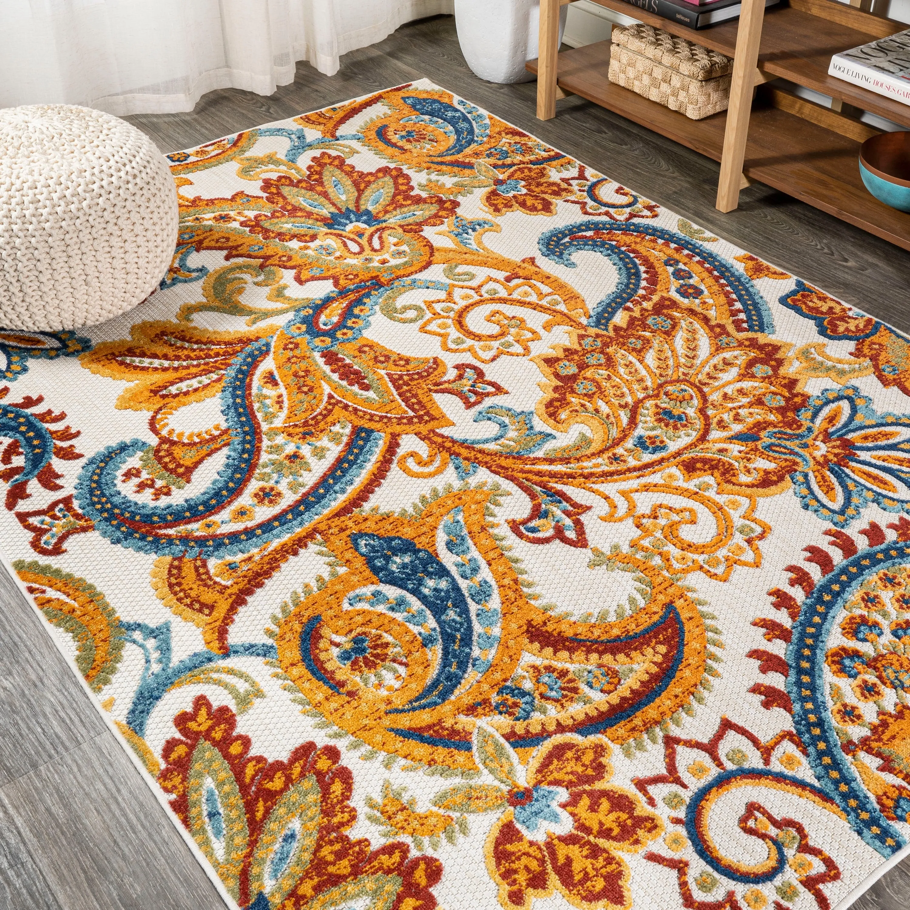 JONATHAN Y Lucena Paisley High-Low Indoor/Outdoor Area Rug
