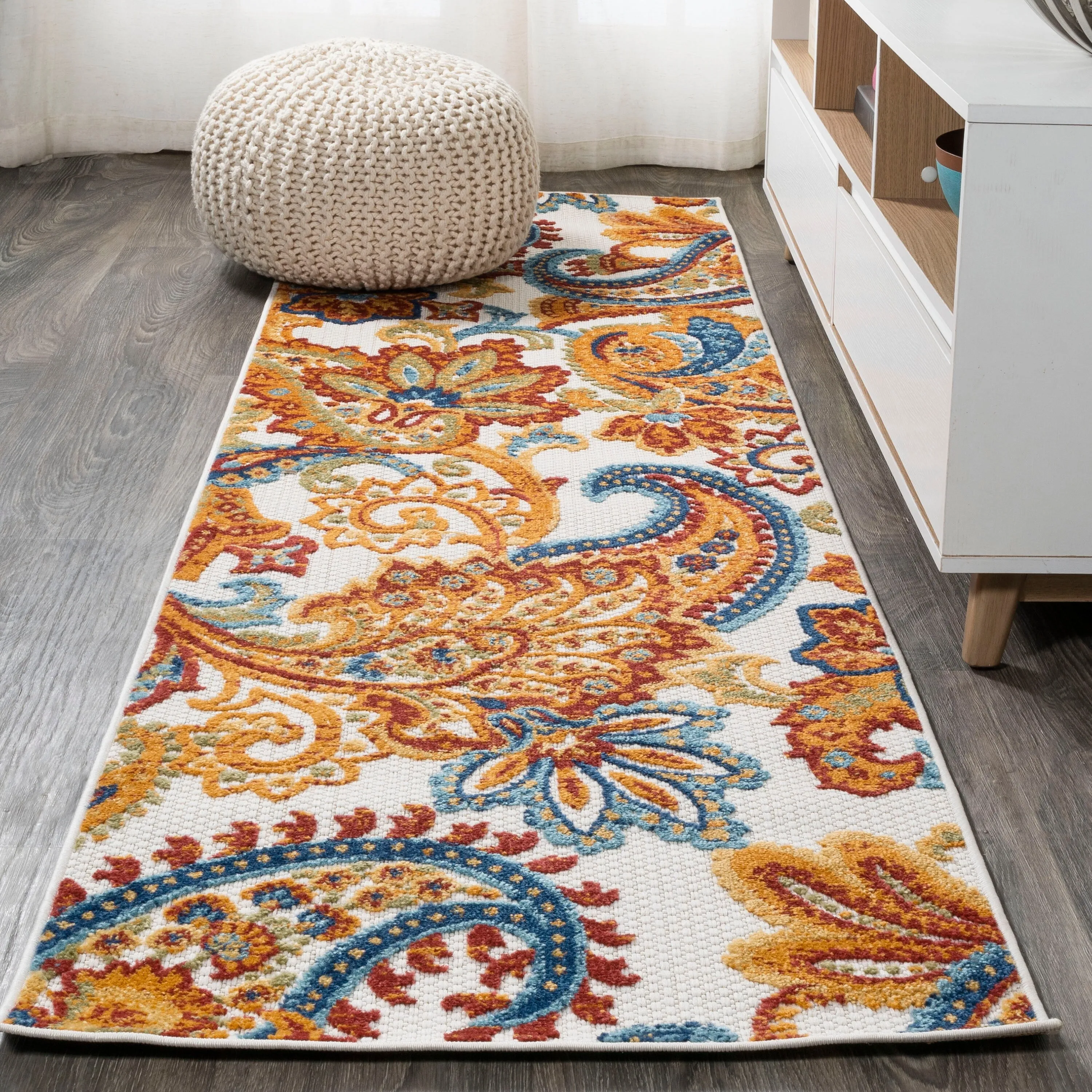 JONATHAN Y Lucena Paisley High-Low Indoor/Outdoor Area Rug