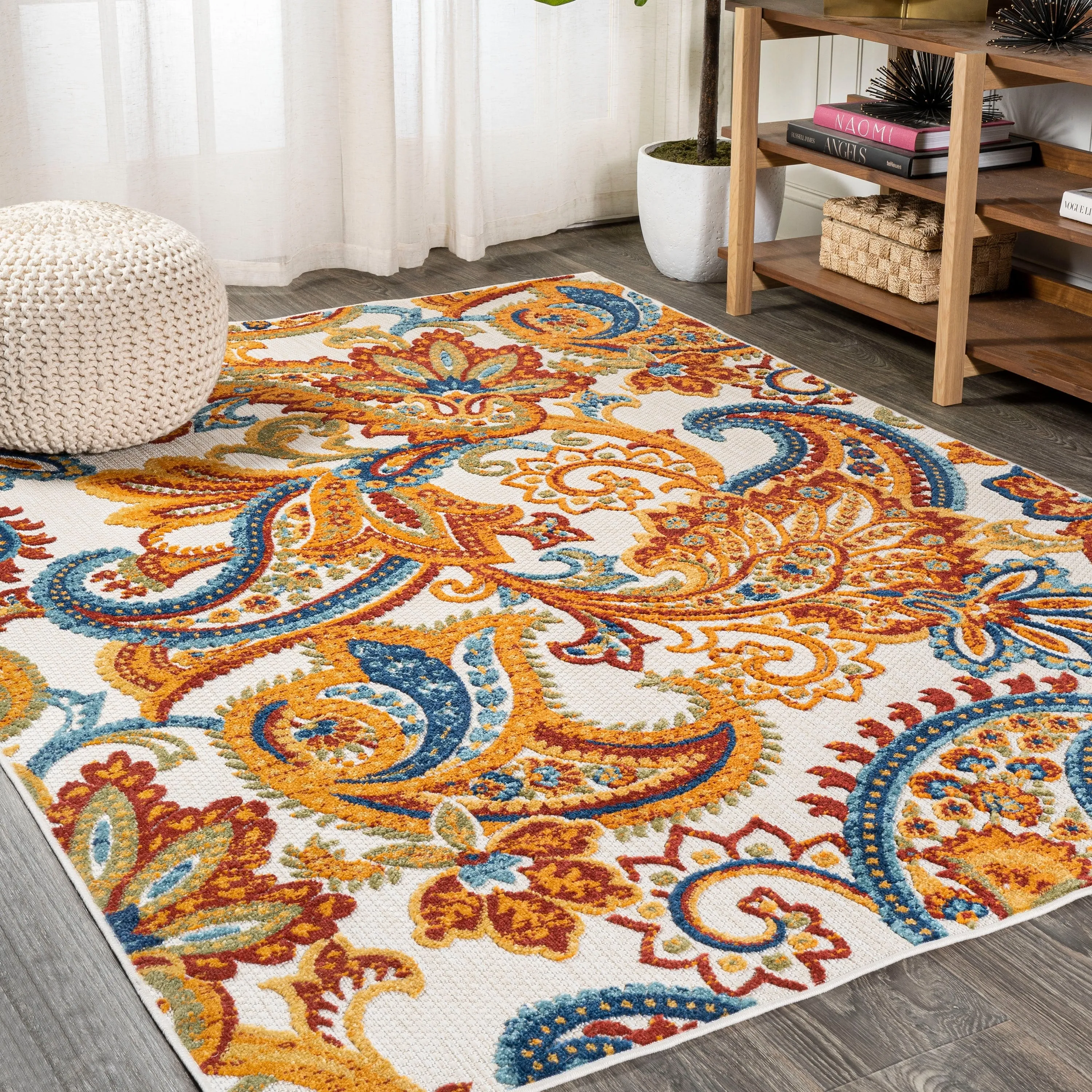 JONATHAN Y Lucena Paisley High-Low Indoor/Outdoor Area Rug