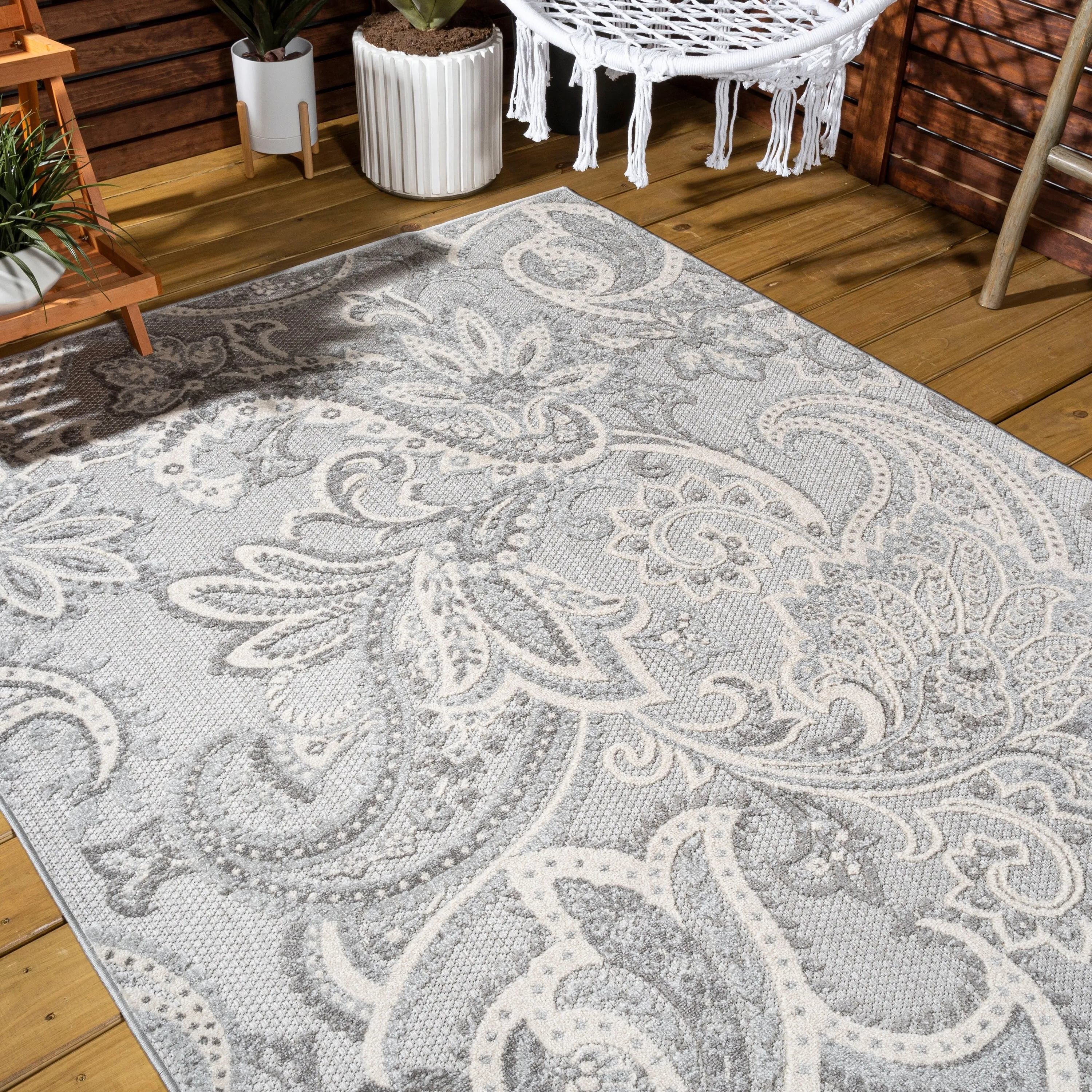 JONATHAN Y Lucena Paisley High-Low Indoor/Outdoor Area Rug
