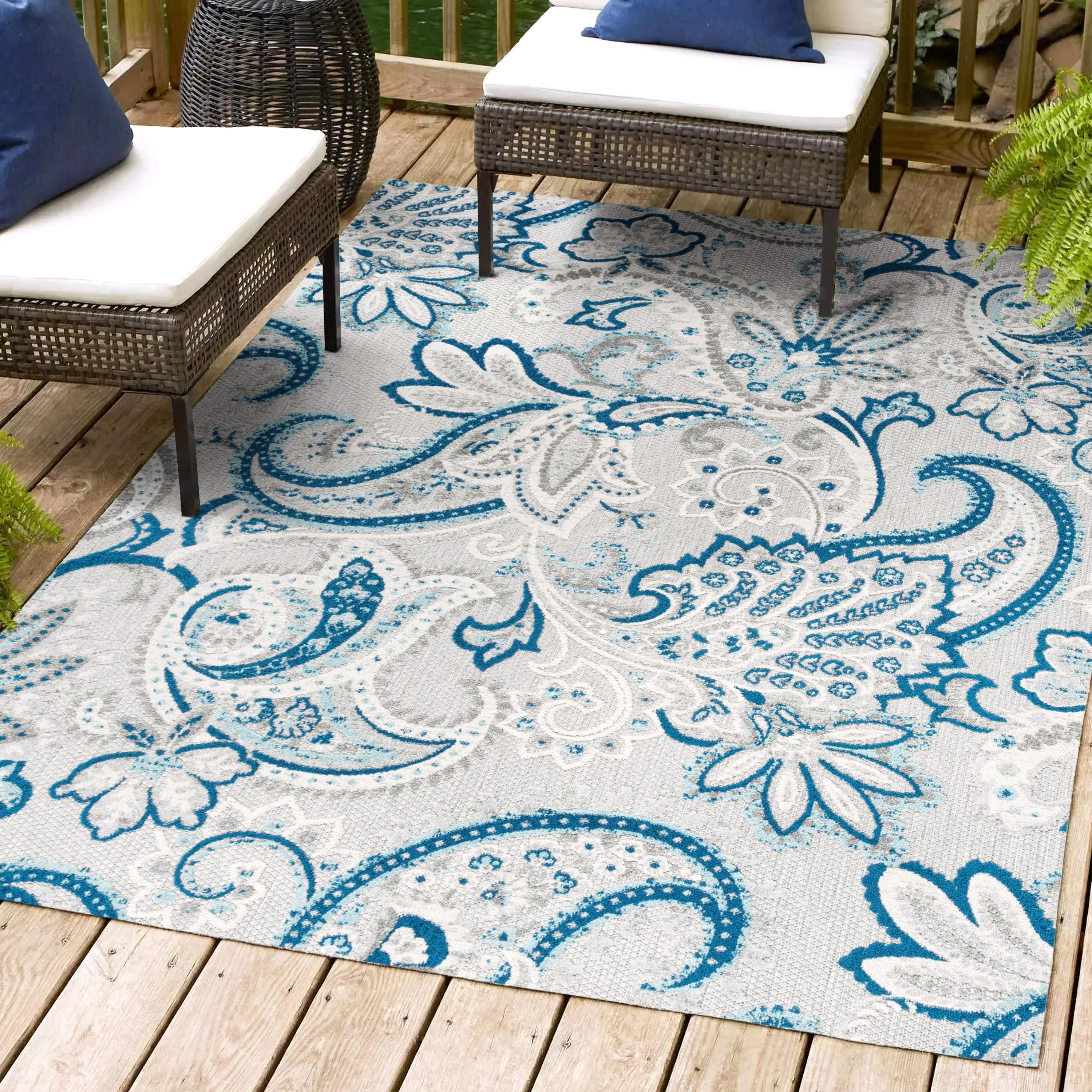 JONATHAN Y Lucena Paisley High-Low Indoor/Outdoor Area Rug