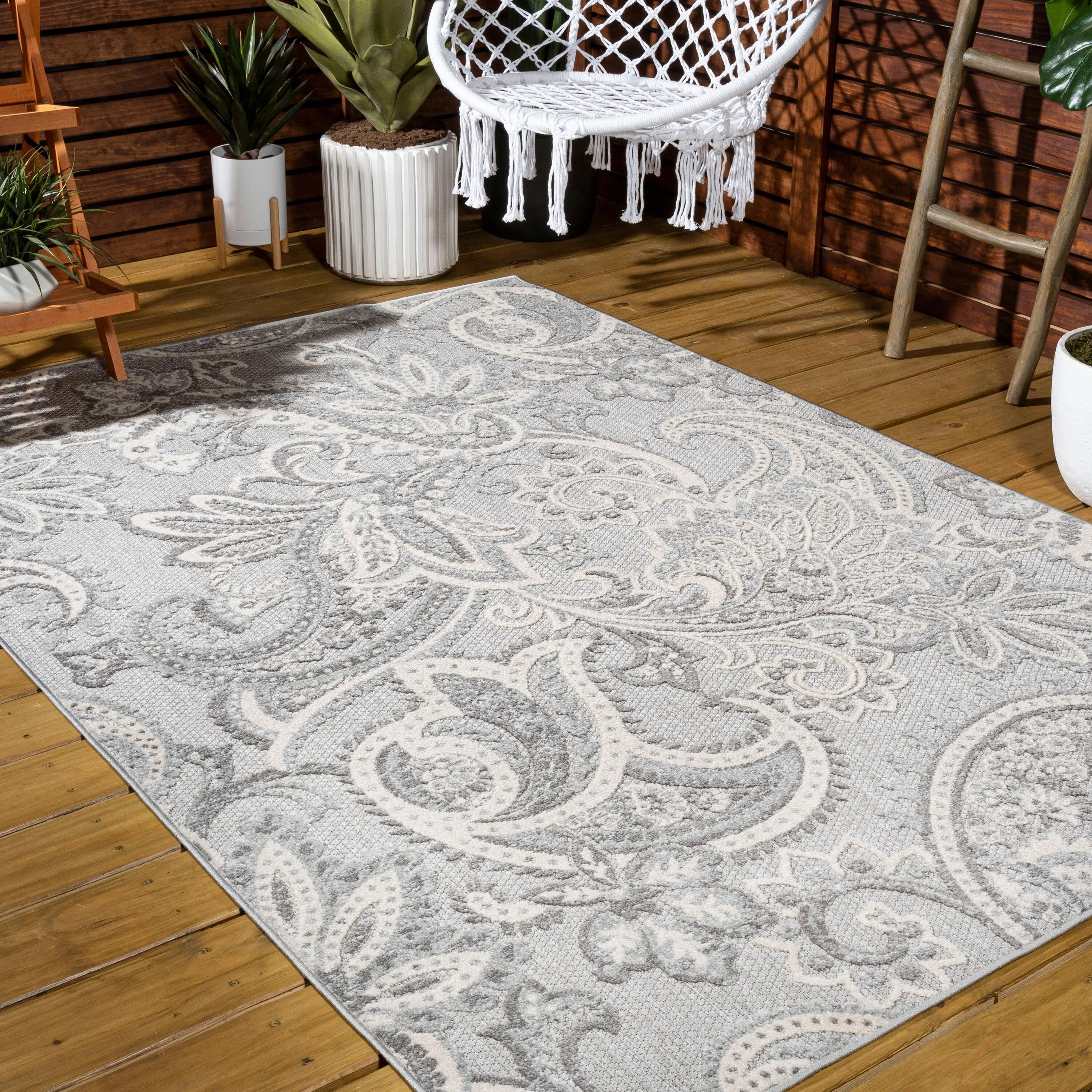 JONATHAN Y Lucena Paisley High-Low Indoor/Outdoor Area Rug