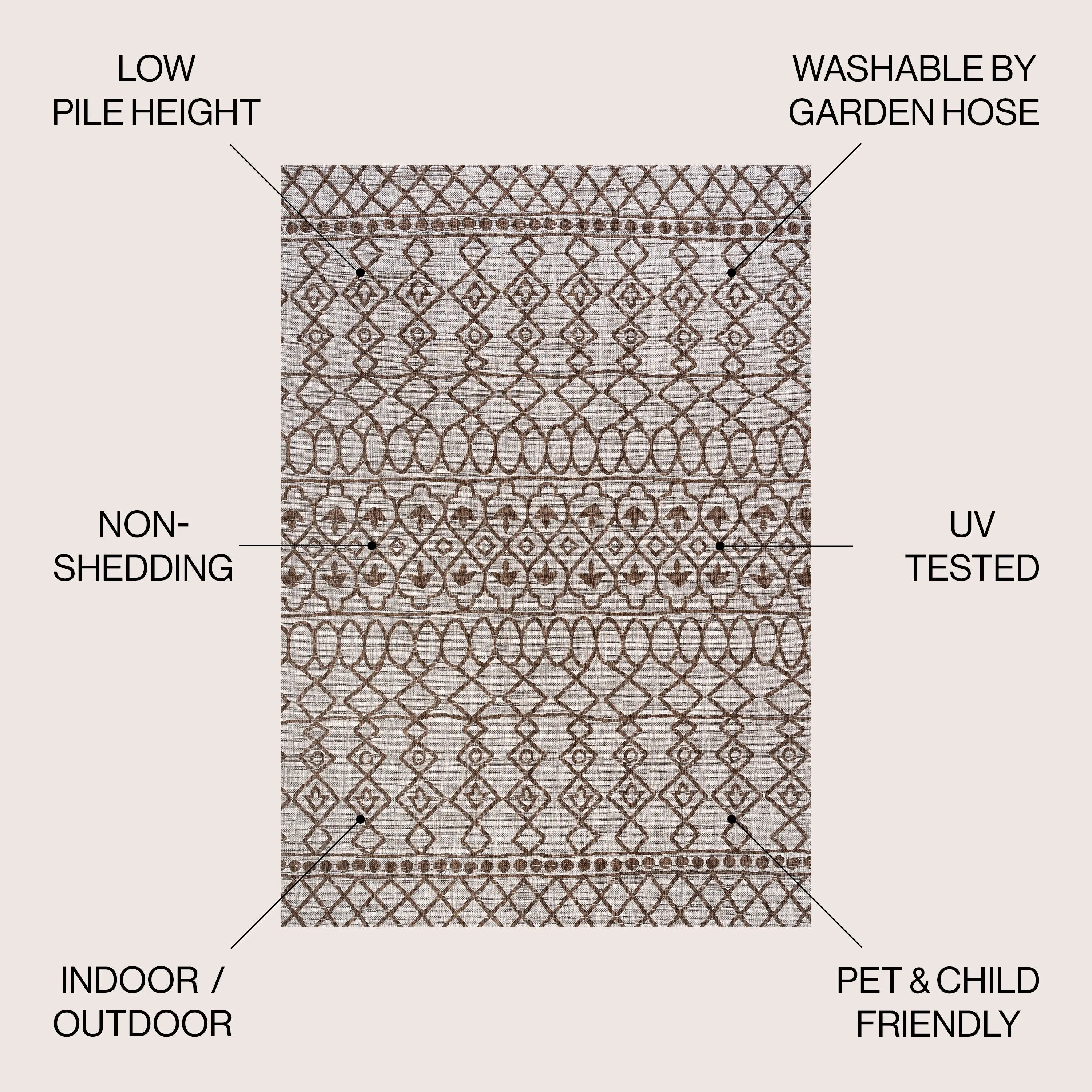 JONATHAN Y Nokat Tribal Bohemian Indoor/Outdoor Area Rug