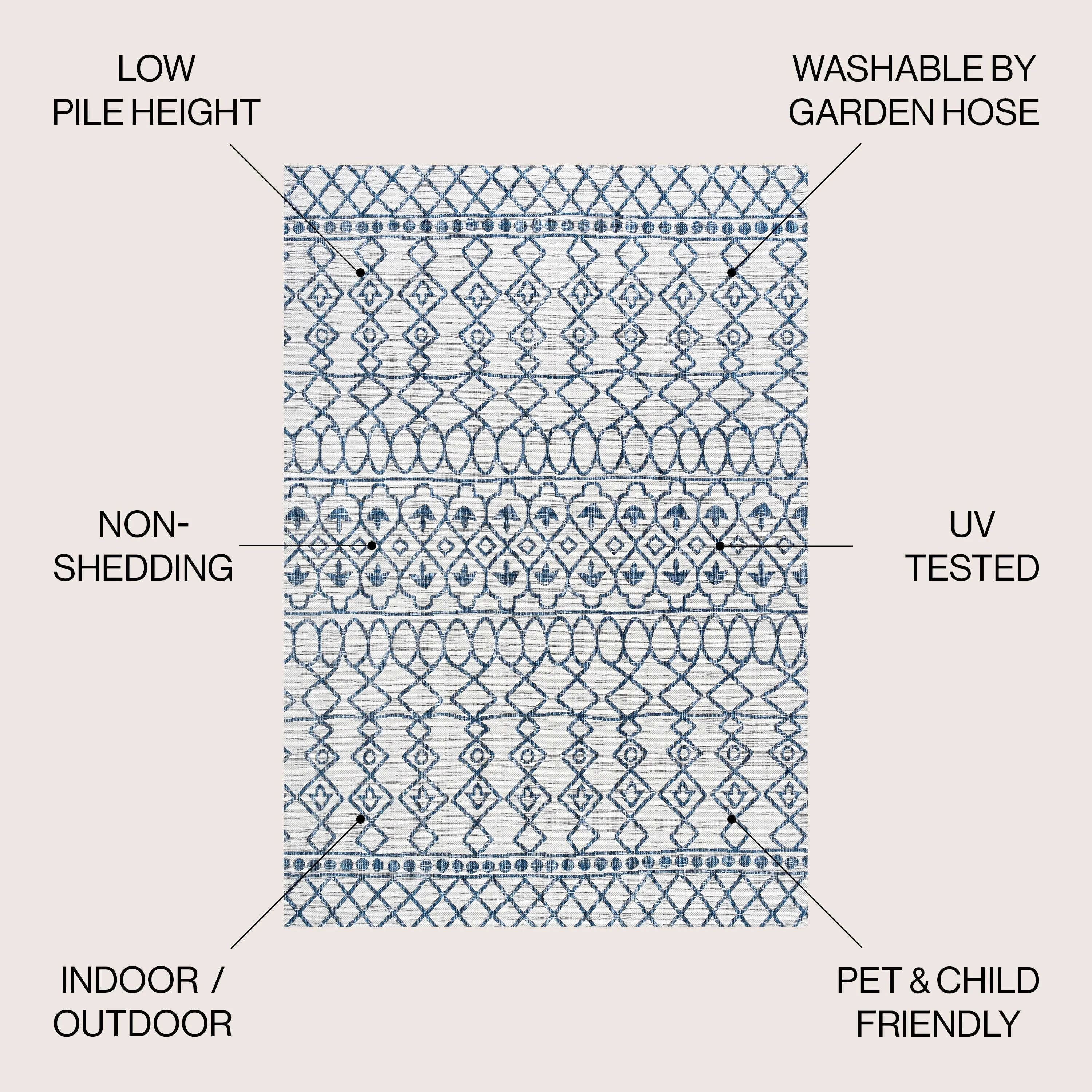 JONATHAN Y Nokat Tribal Bohemian Indoor/Outdoor Area Rug
