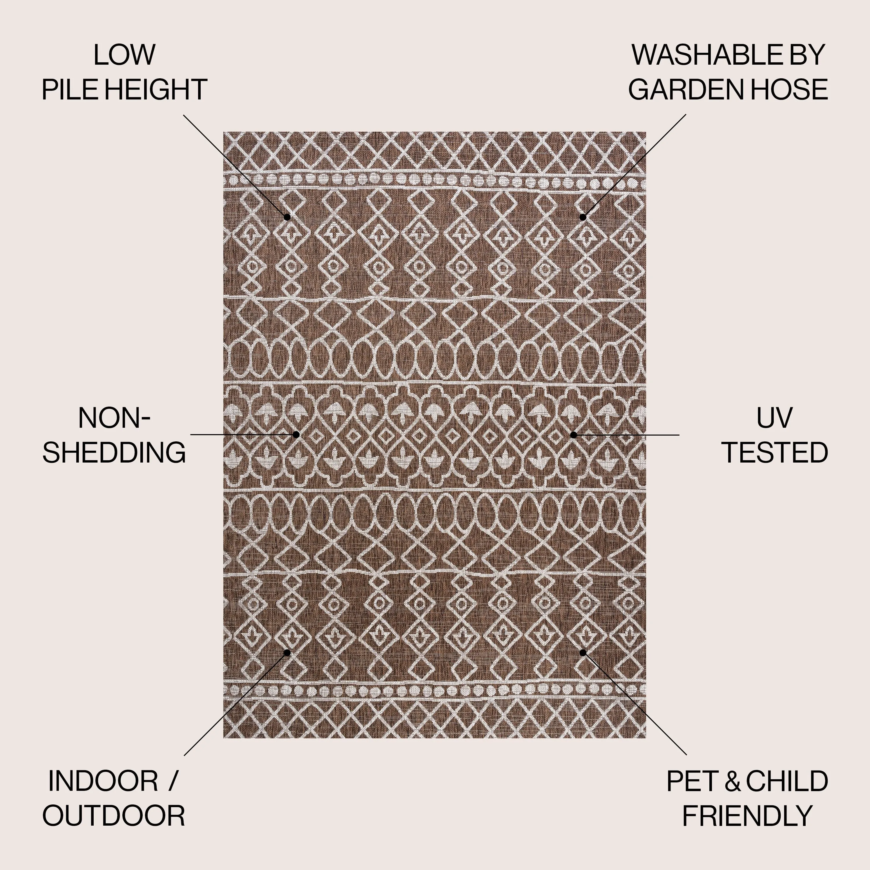 JONATHAN Y Nokat Tribal Bohemian Indoor/Outdoor Area Rug