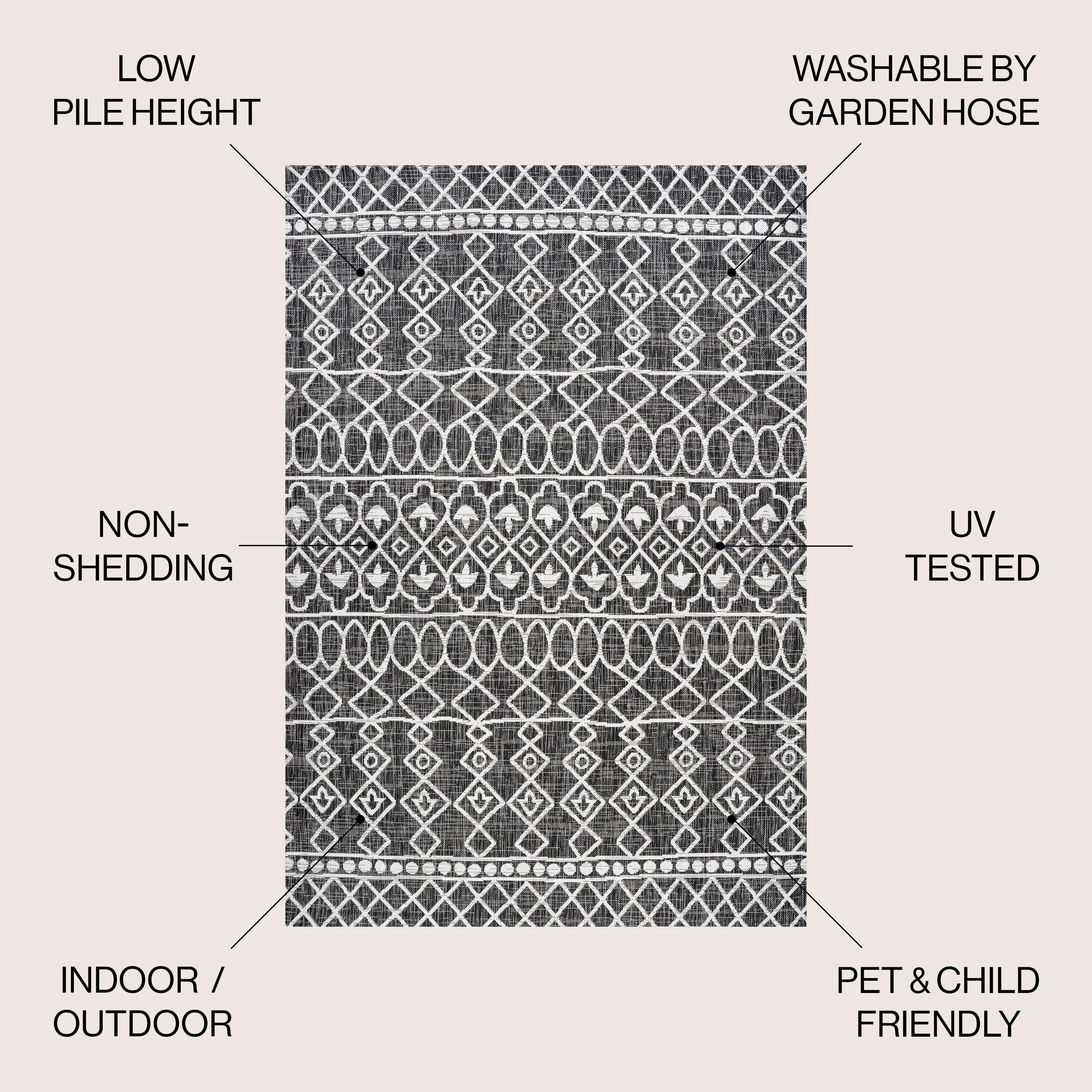 JONATHAN Y Nokat Tribal Bohemian Indoor/Outdoor Area Rug