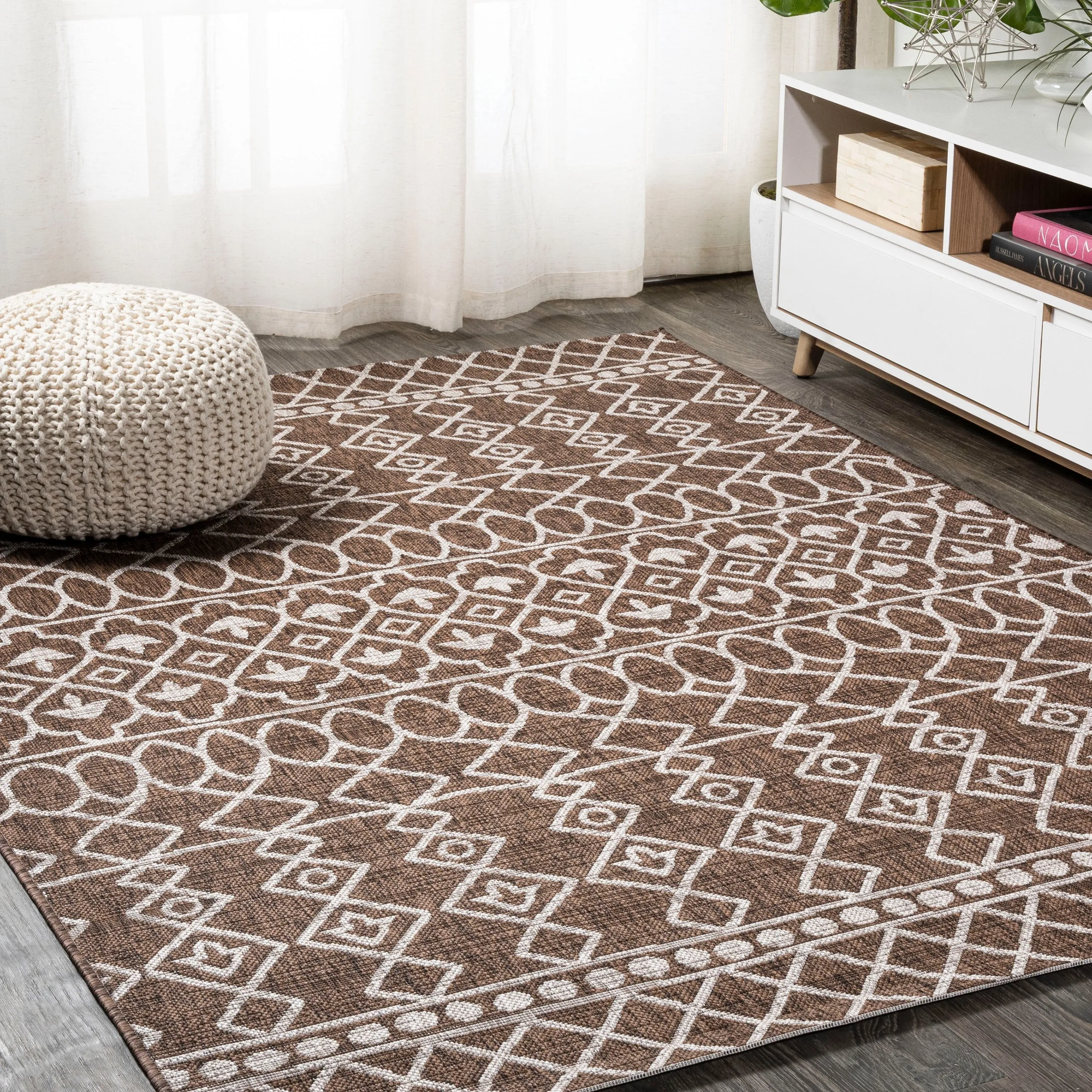 JONATHAN Y Nokat Tribal Bohemian Indoor/Outdoor Area Rug