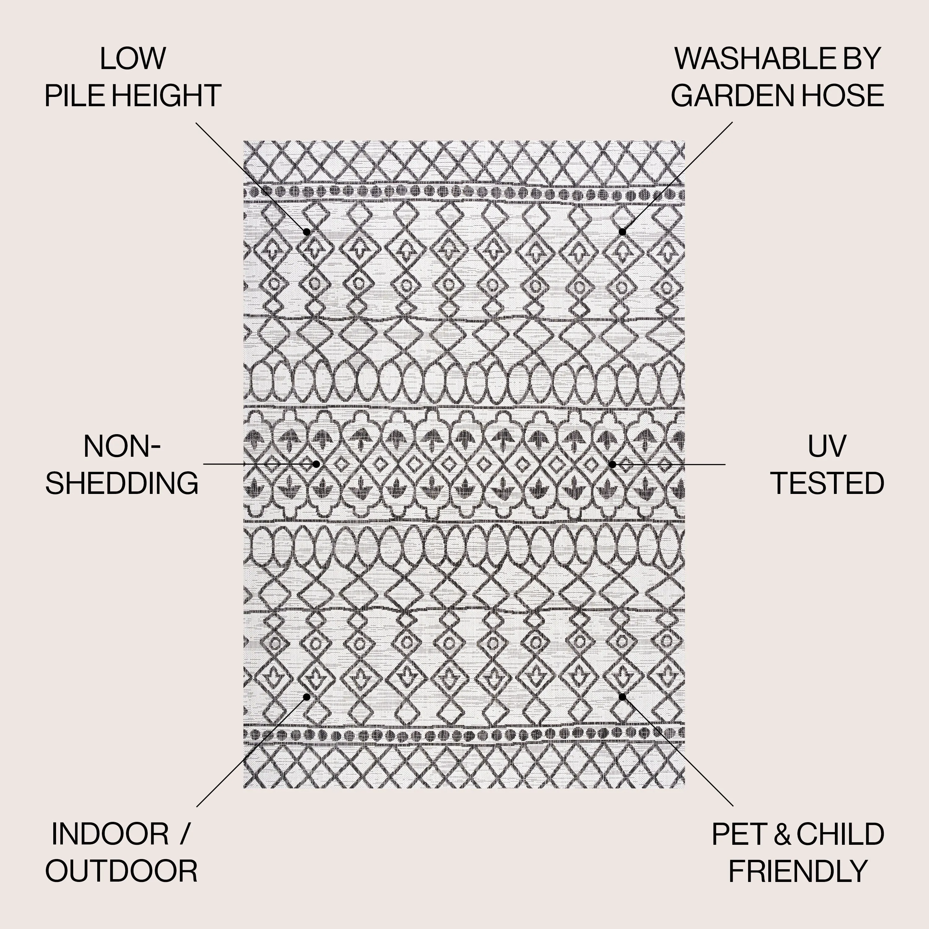 JONATHAN Y Nokat Tribal Bohemian Indoor/Outdoor Area Rug