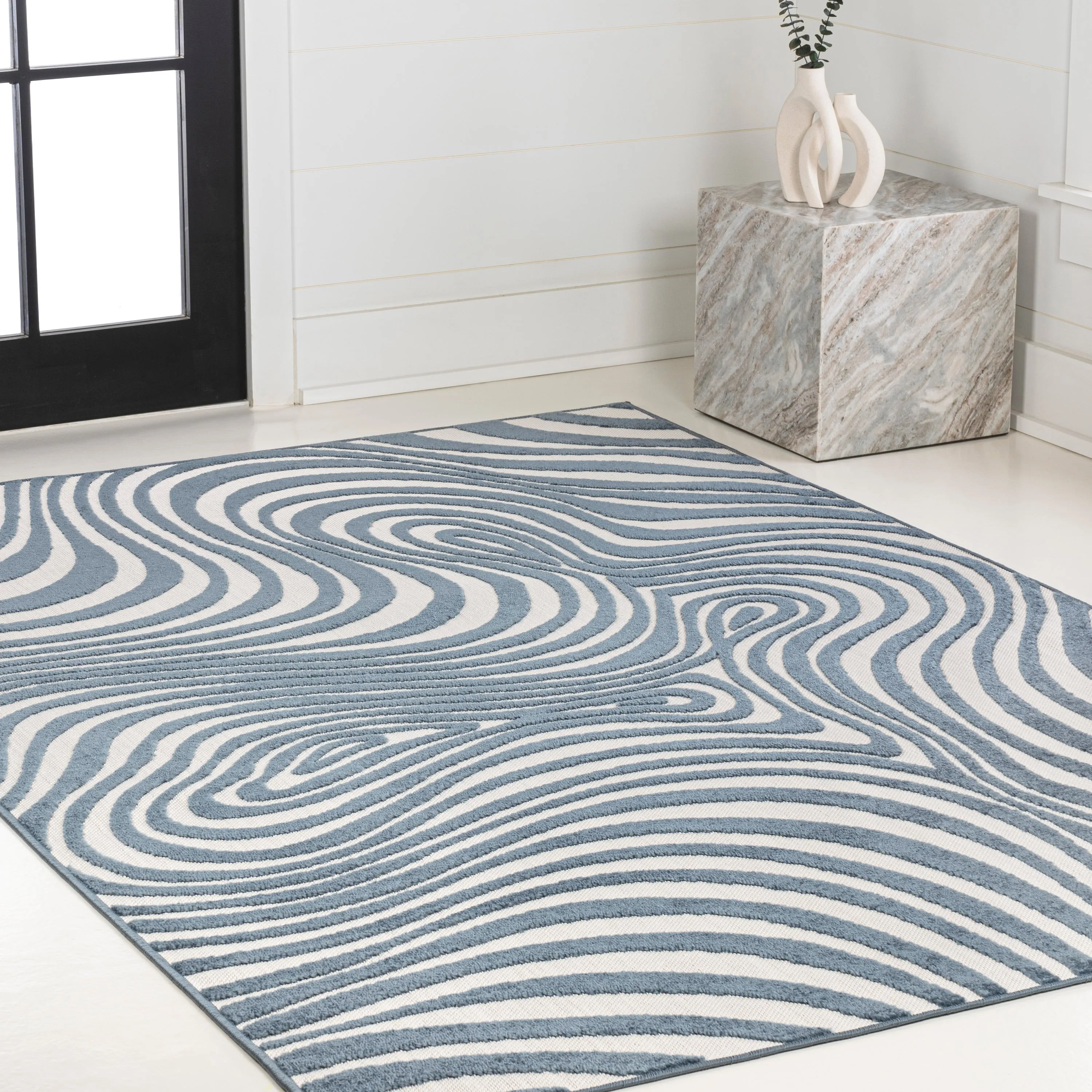 JONATHAN Y Nordby Abstract Groovy Striped Area Rug