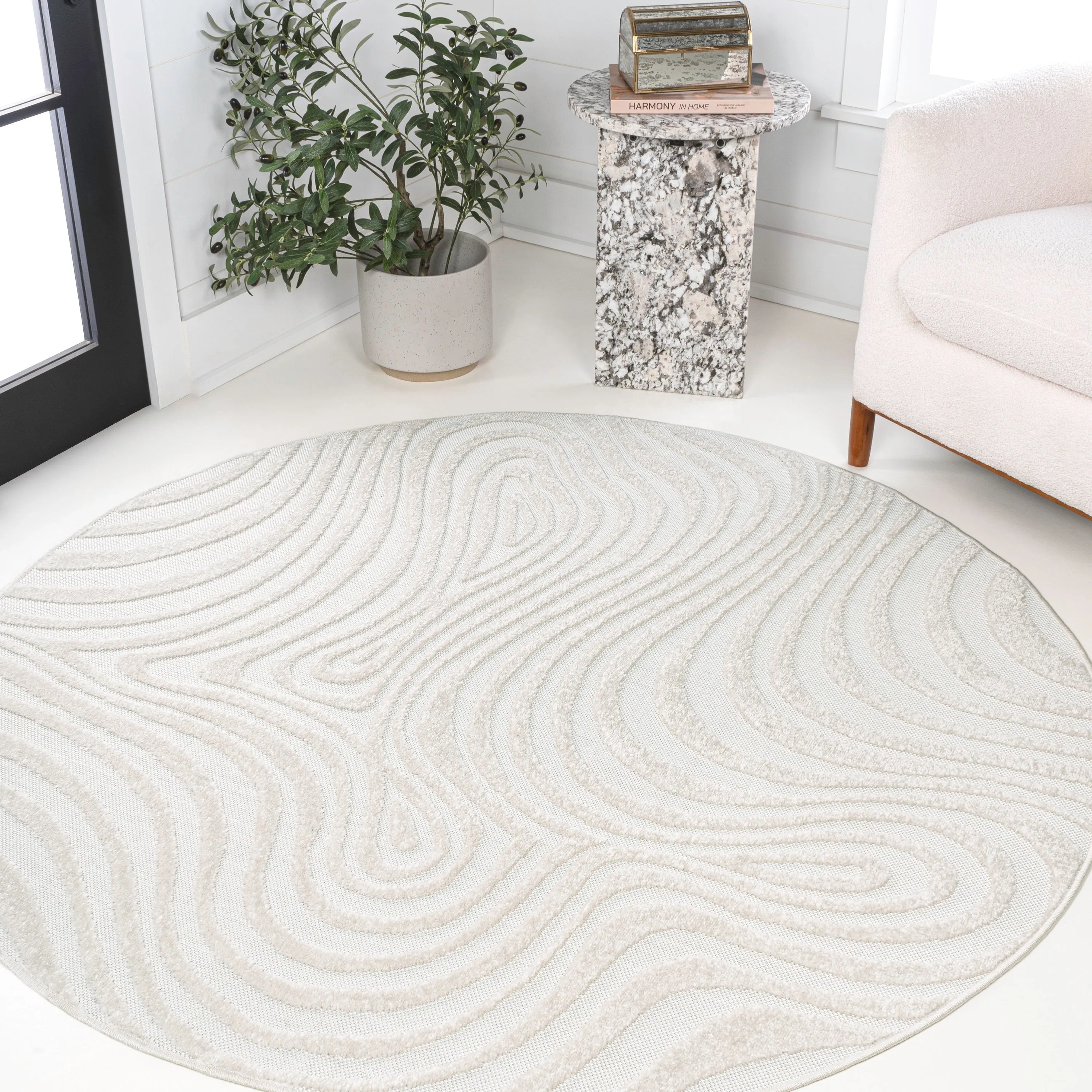 JONATHAN Y Nordby Abstract Groovy Striped Area Rug
