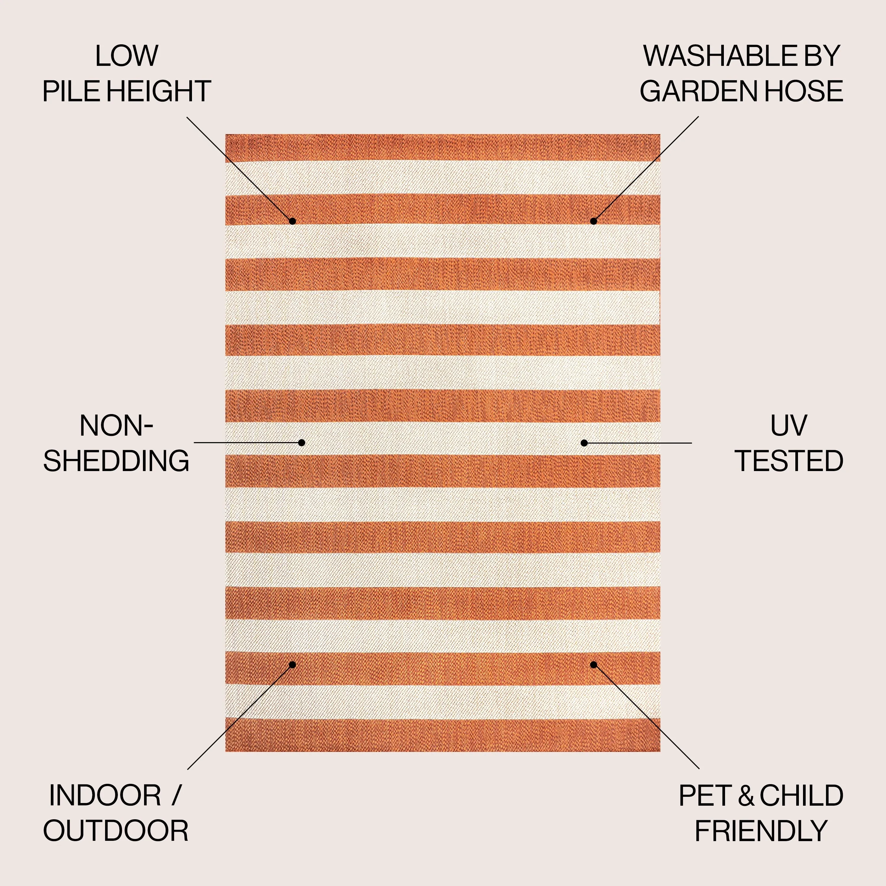 JONATHAN Y Vinales Two-Tone Wide Stripe Indoor/Outdoor Area Rug