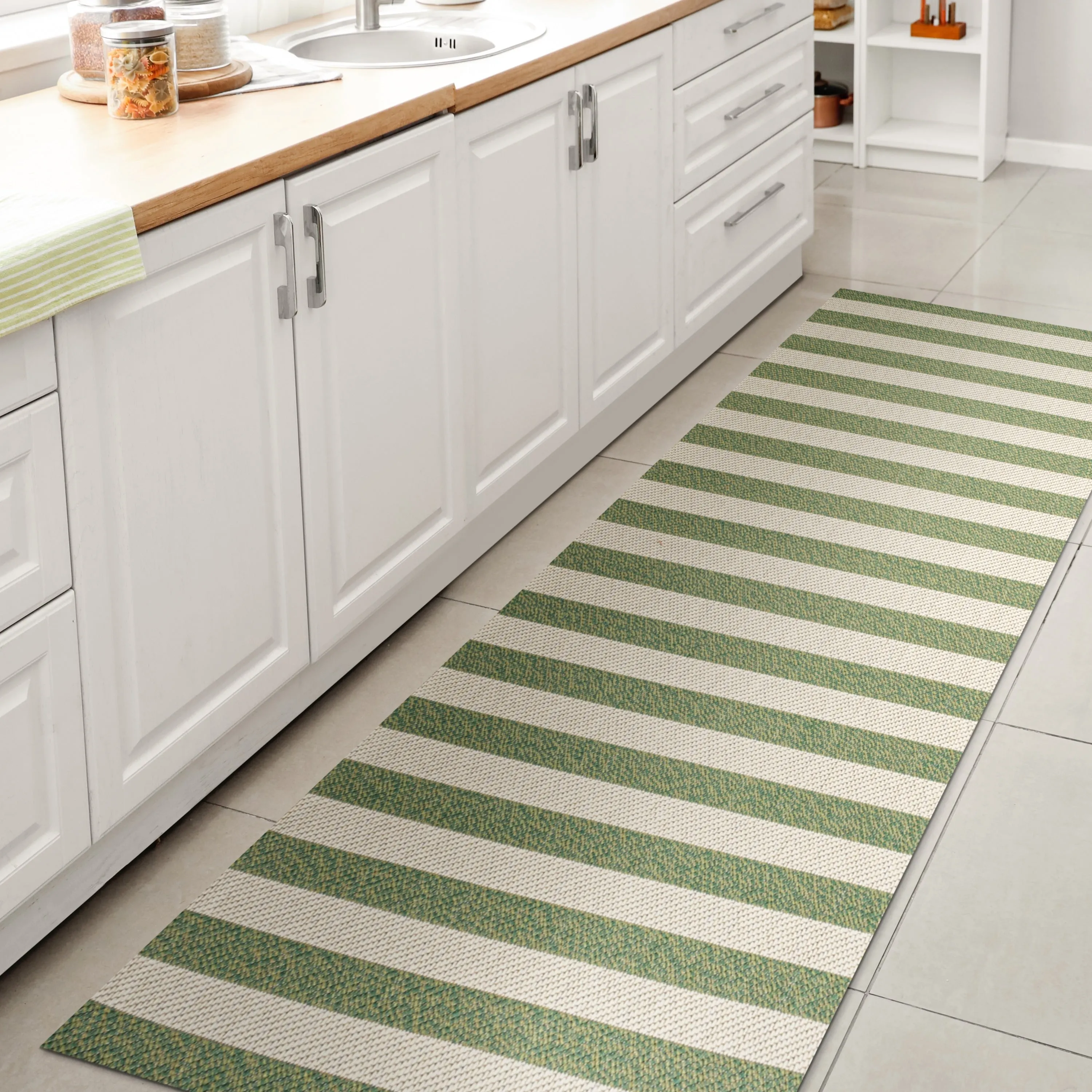 JONATHAN Y Vinales Two-Tone Wide Stripe Indoor/Outdoor Area Rug