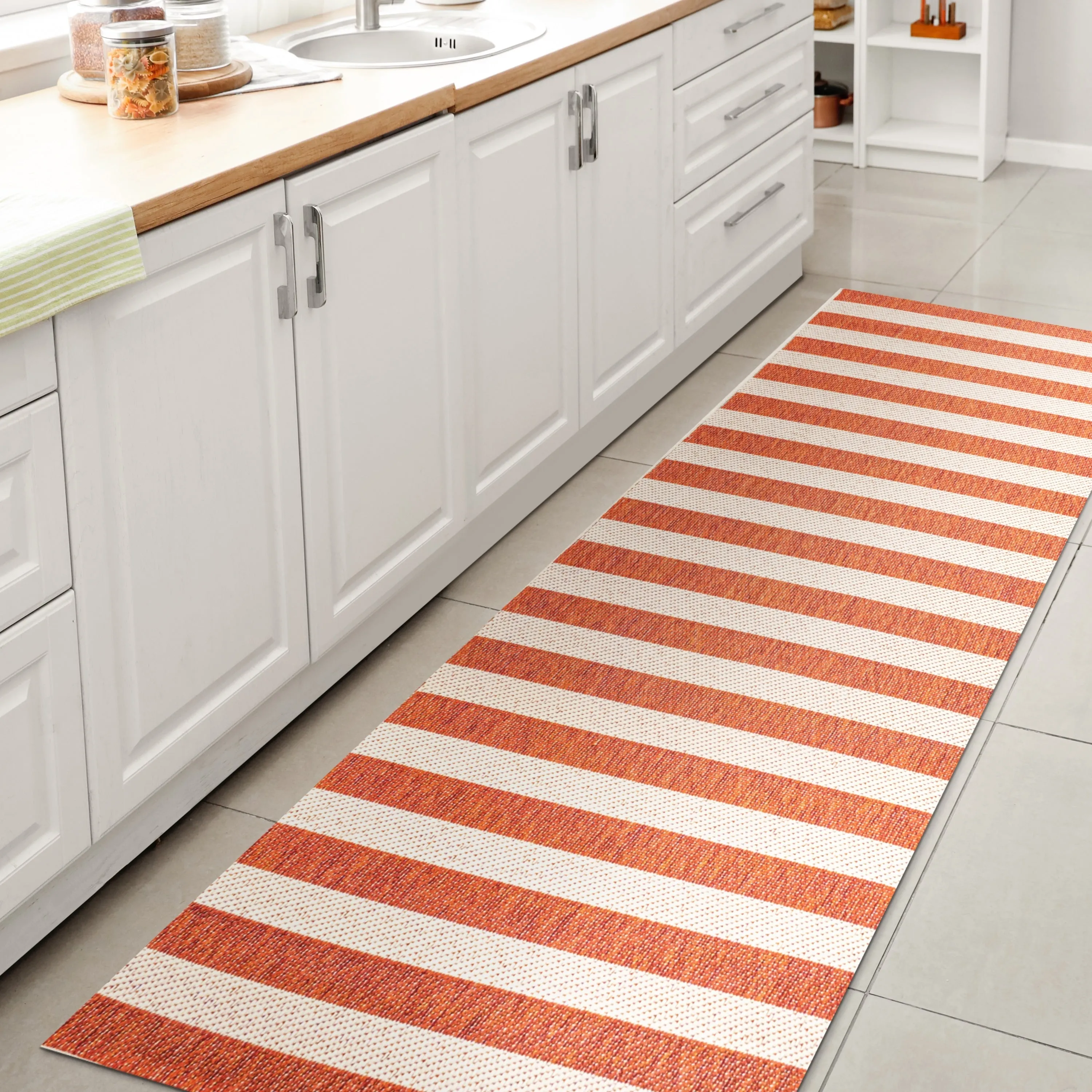JONATHAN Y Vinales Two-Tone Wide Stripe Indoor/Outdoor Area Rug