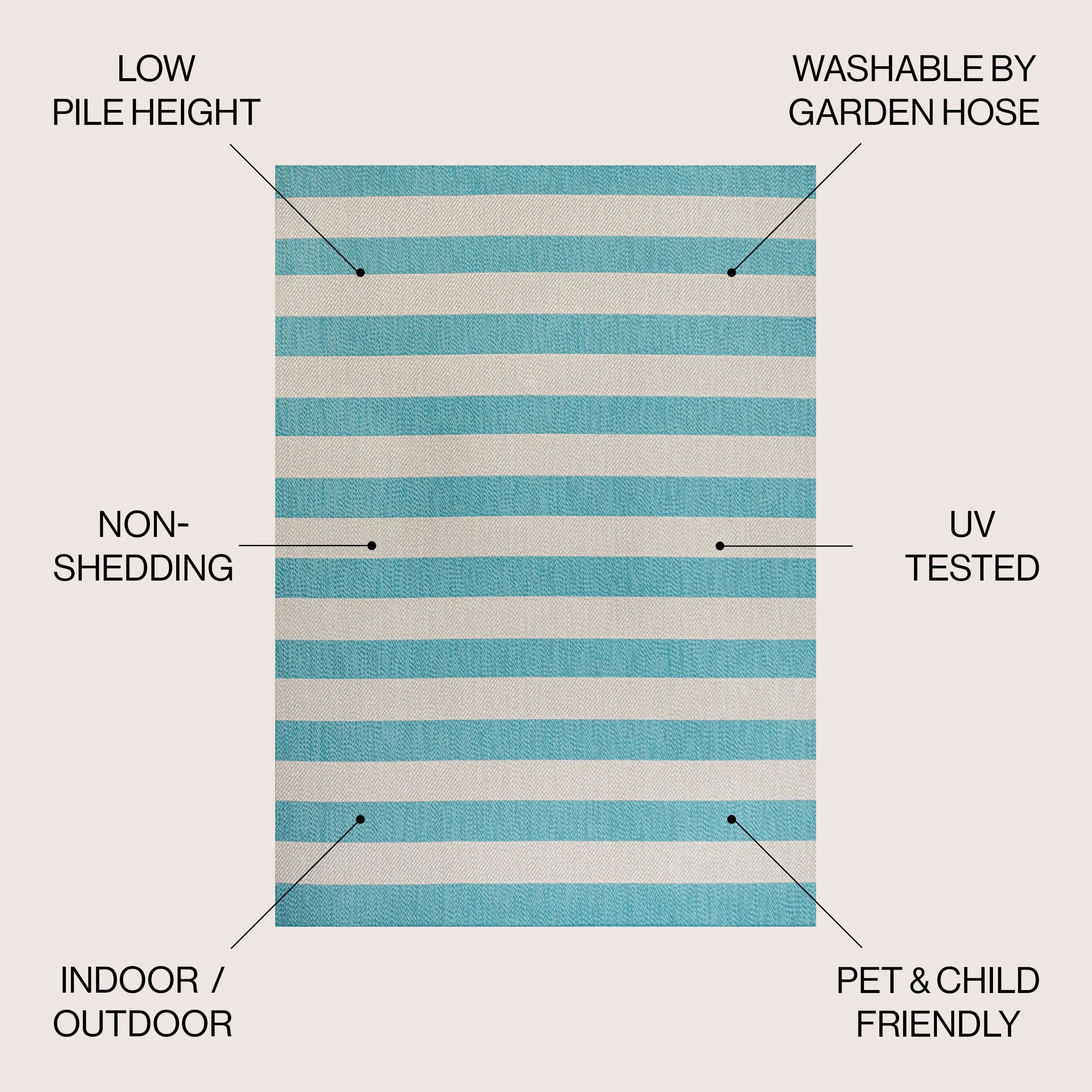 JONATHAN Y Vinales Two-Tone Wide Stripe Indoor/Outdoor Area Rug