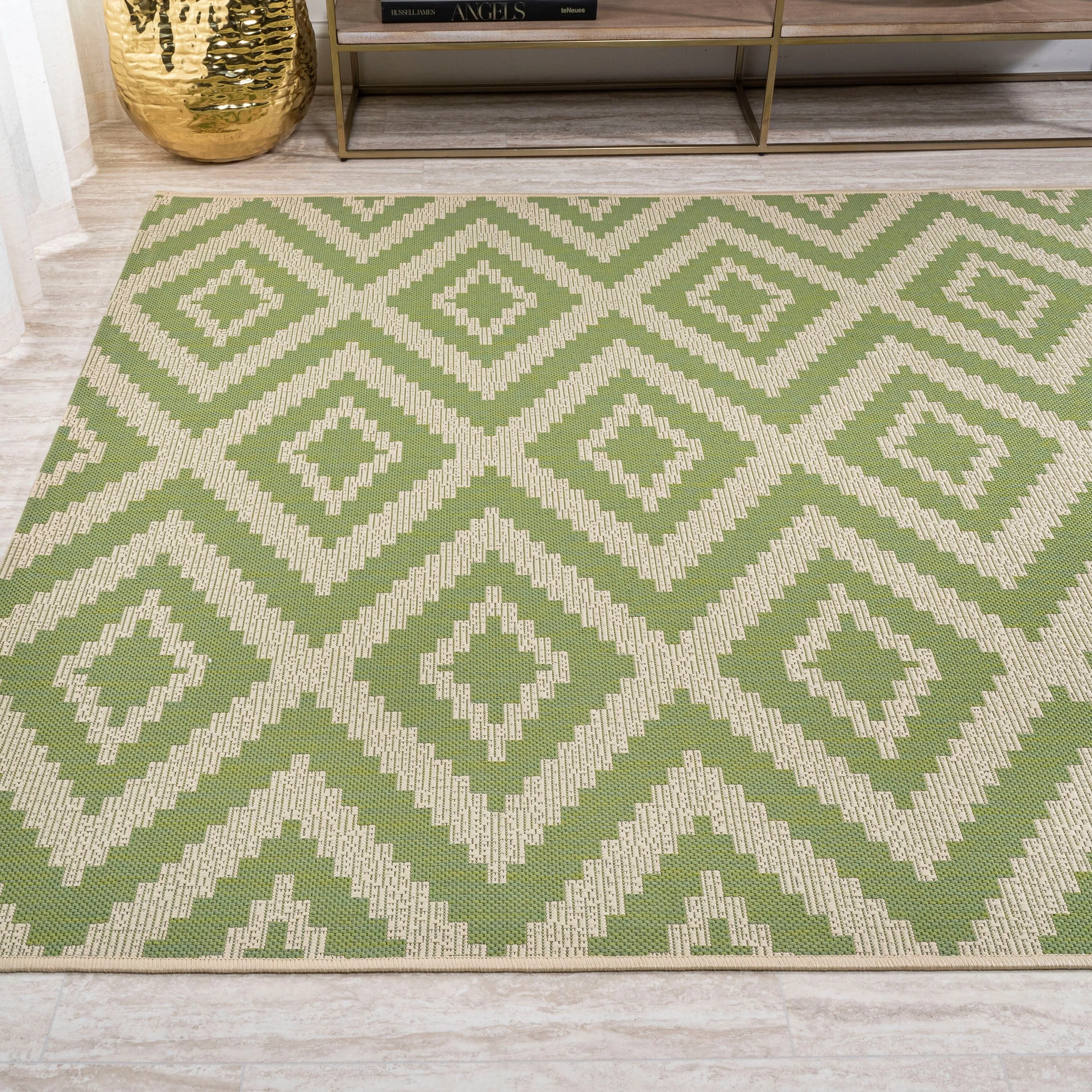 JONATHAN Y Vine Diamond Tribal Indoor/Outdoor Area Rug