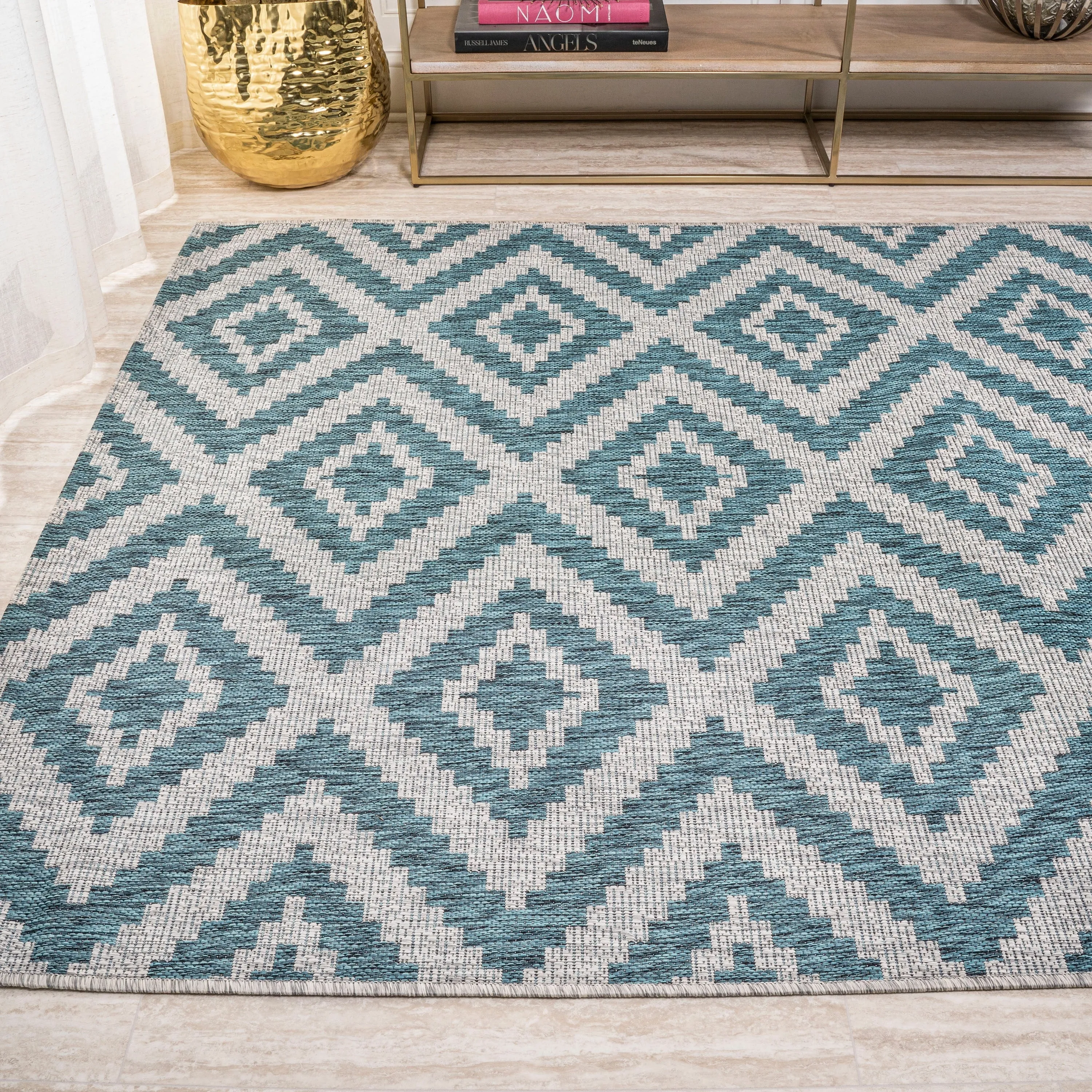 JONATHAN Y Vine Diamond Tribal Indoor/Outdoor Area Rug