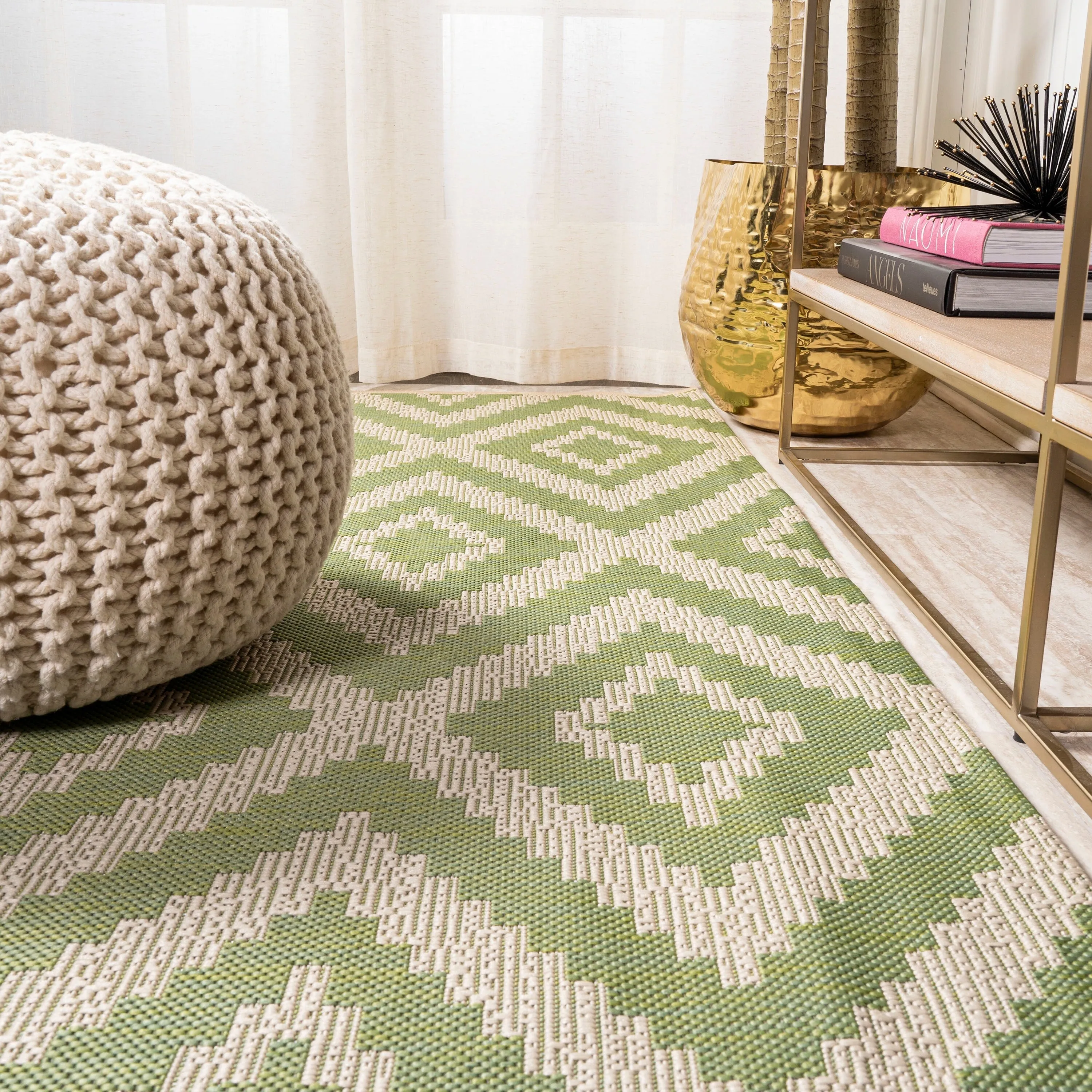 JONATHAN Y Vine Diamond Tribal Indoor/Outdoor Area Rug