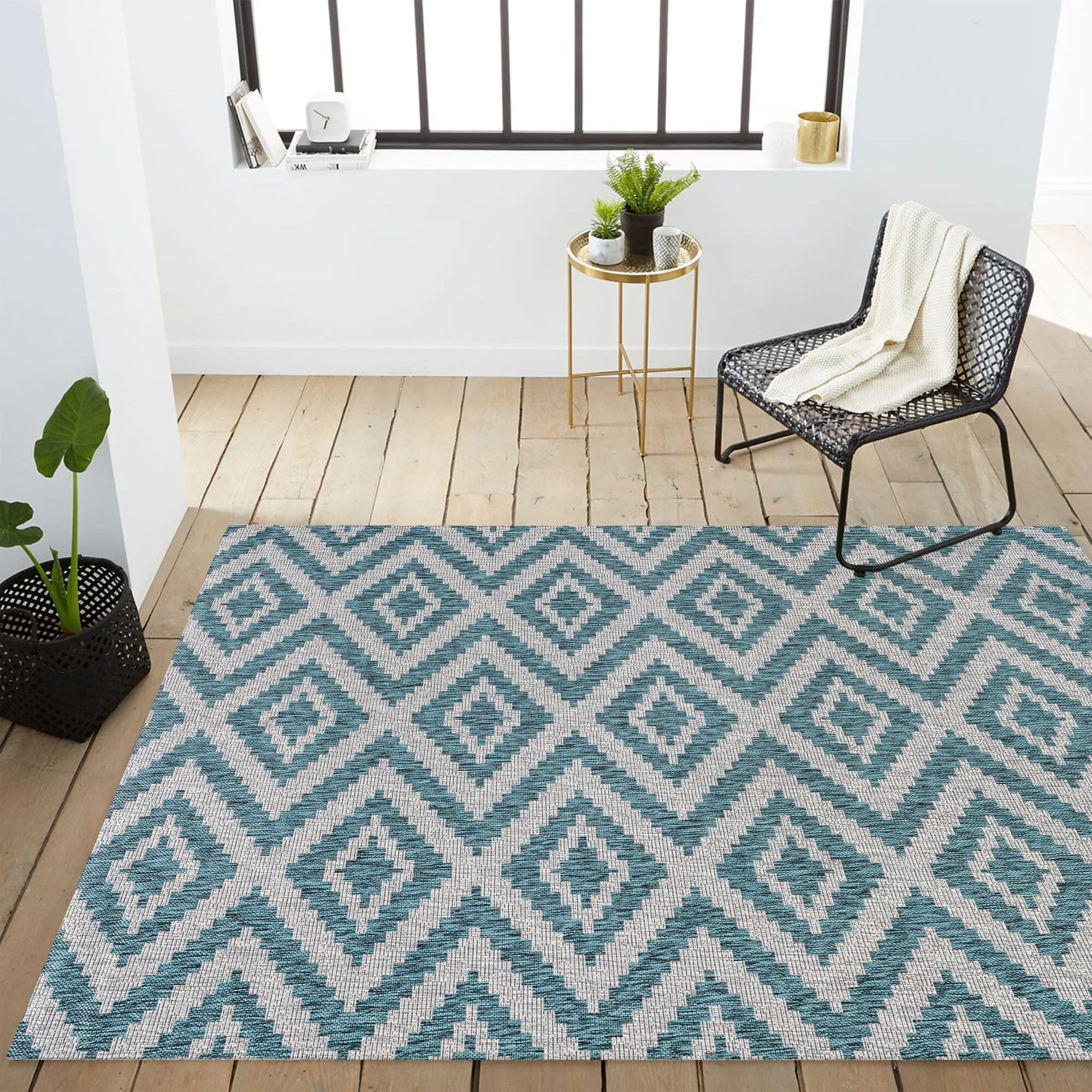 JONATHAN Y Vine Diamond Tribal Indoor/Outdoor Area Rug