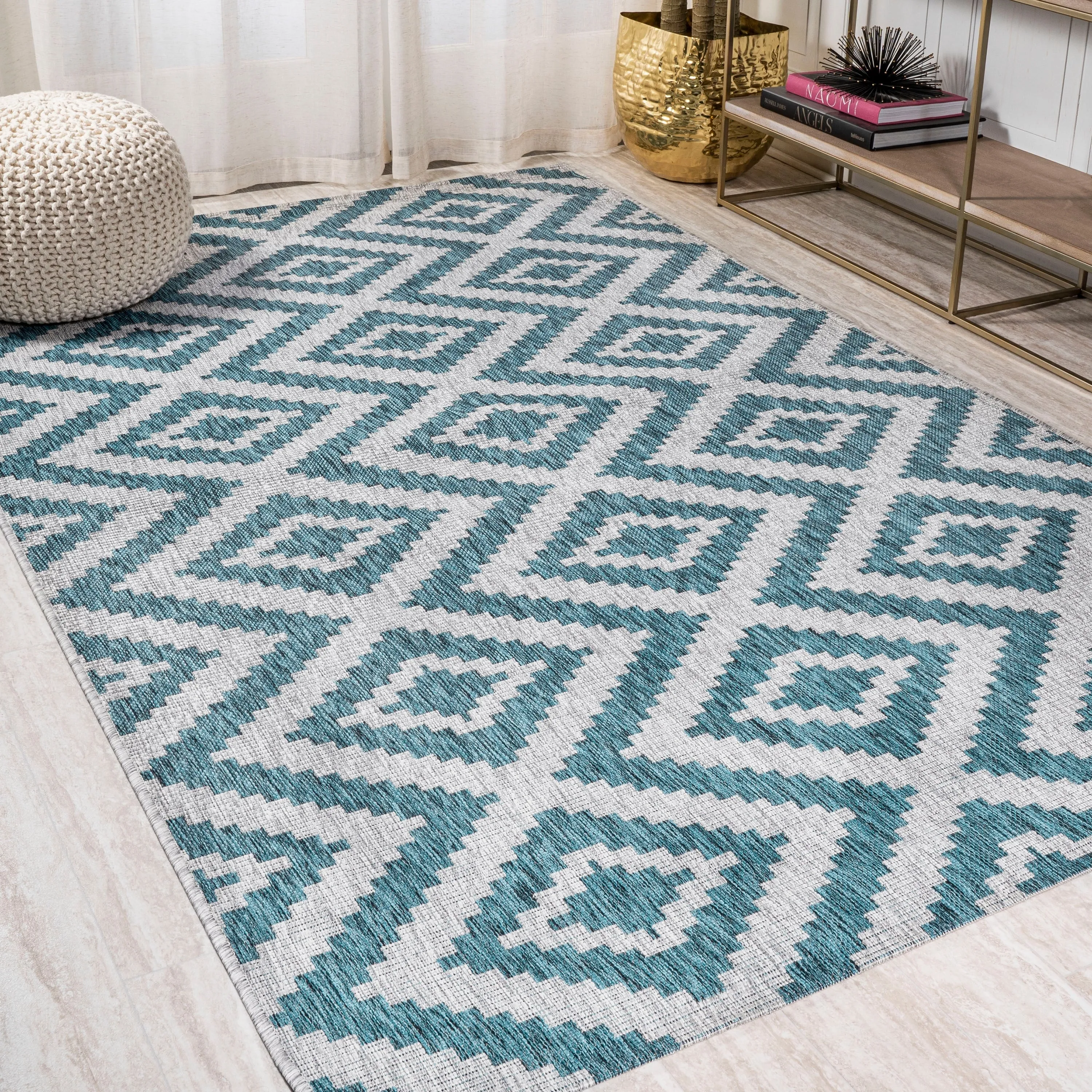 JONATHAN Y Vine Diamond Tribal Indoor/Outdoor Area Rug