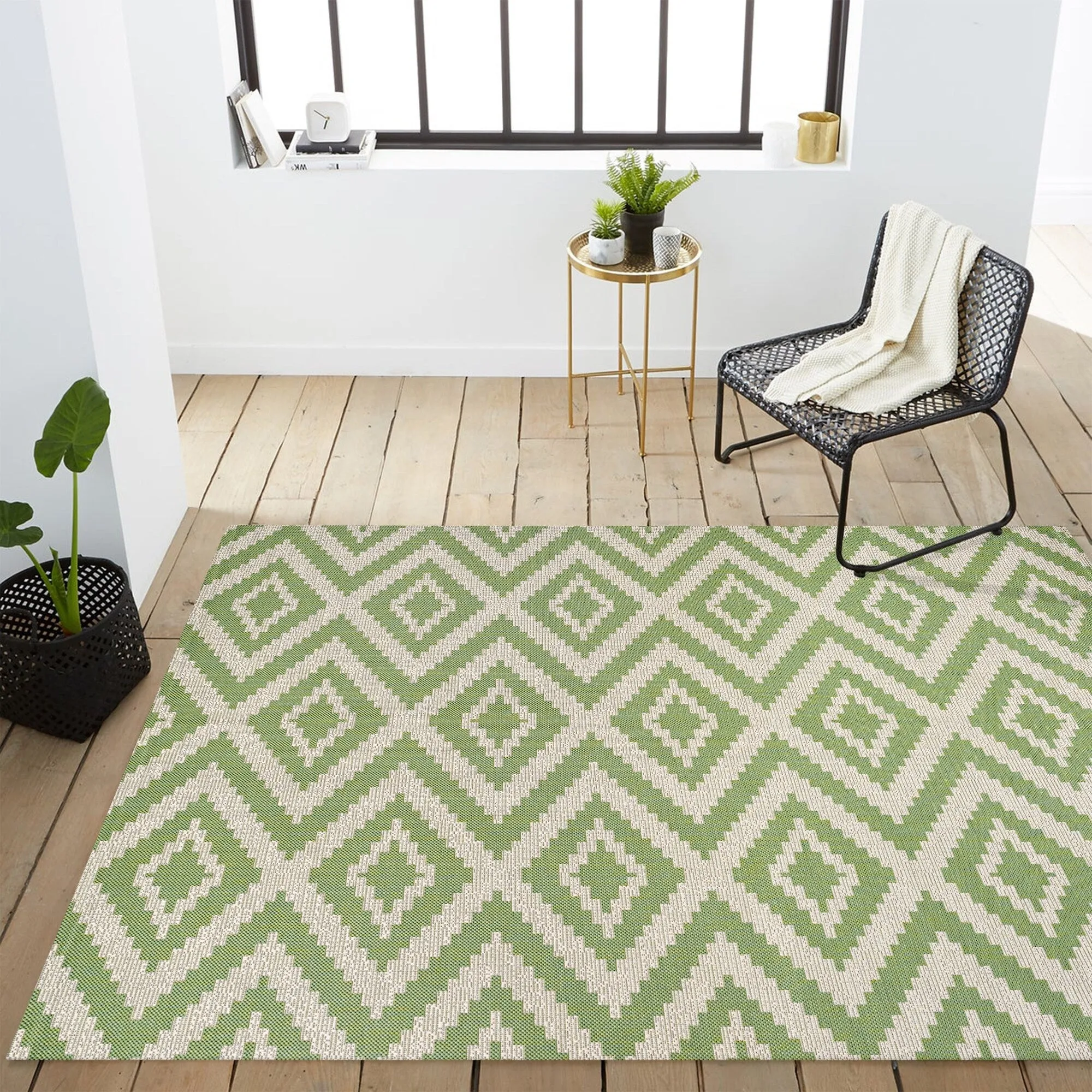 JONATHAN Y Vine Diamond Tribal Indoor/Outdoor Area Rug