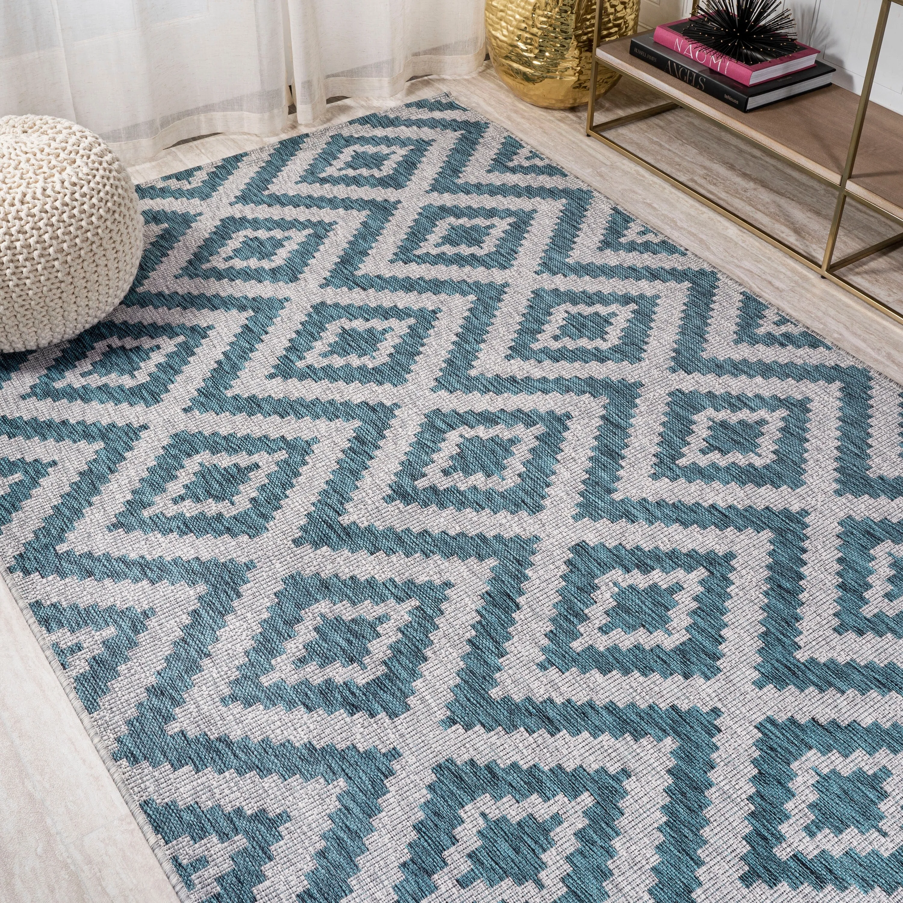 JONATHAN Y Vine Diamond Tribal Indoor/Outdoor Area Rug