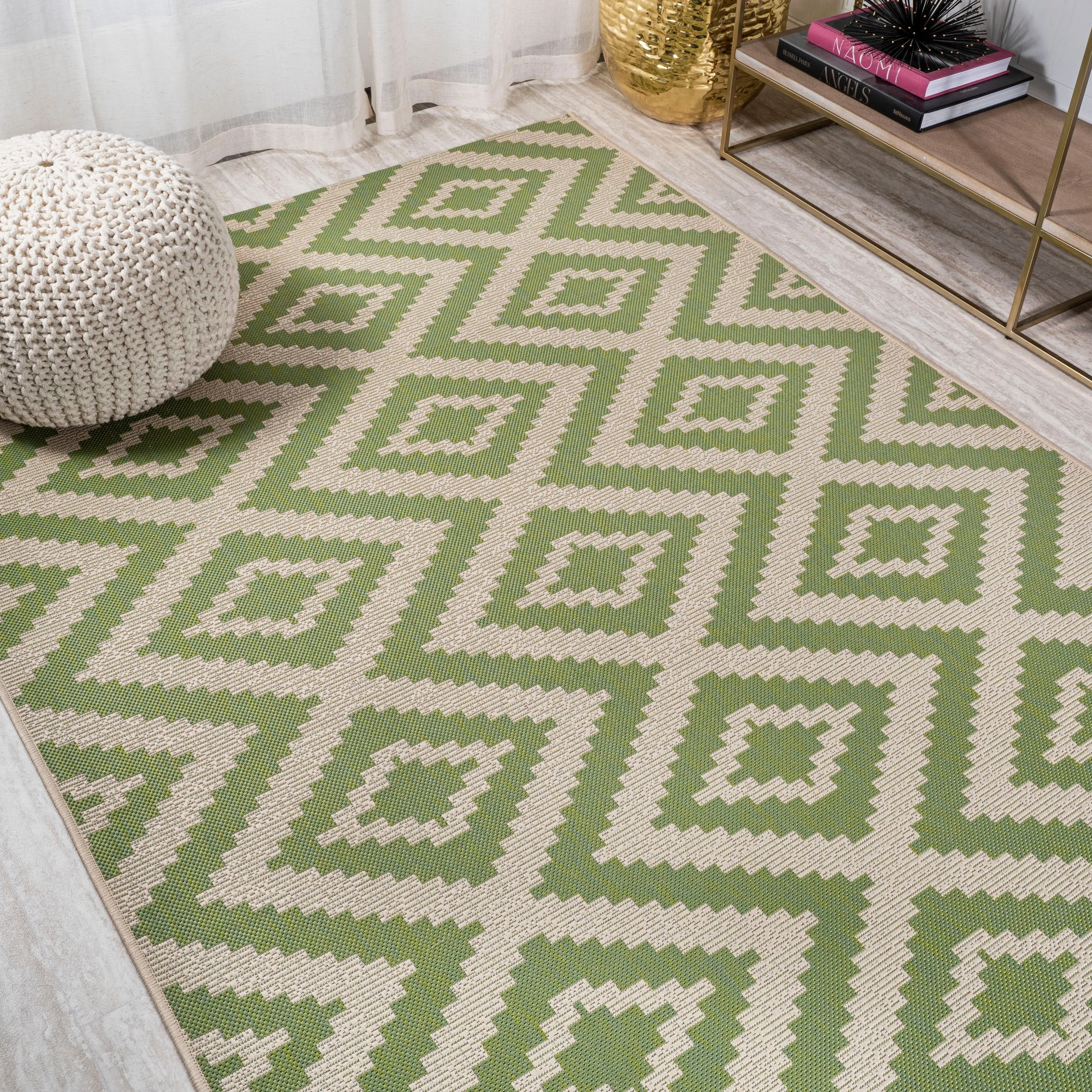 JONATHAN Y Vine Diamond Tribal Indoor/Outdoor Area Rug