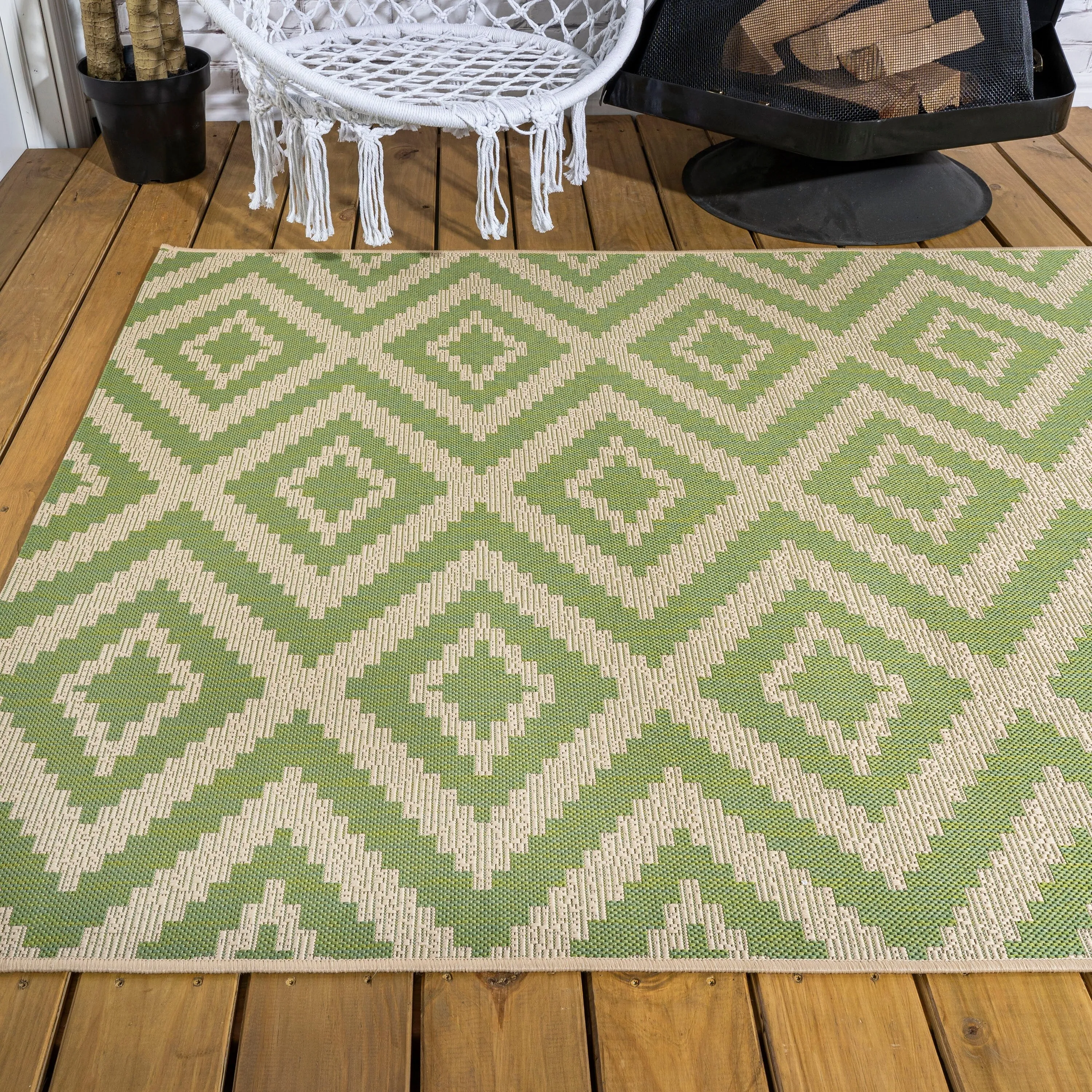 JONATHAN Y Vine Diamond Tribal Indoor/Outdoor Area Rug
