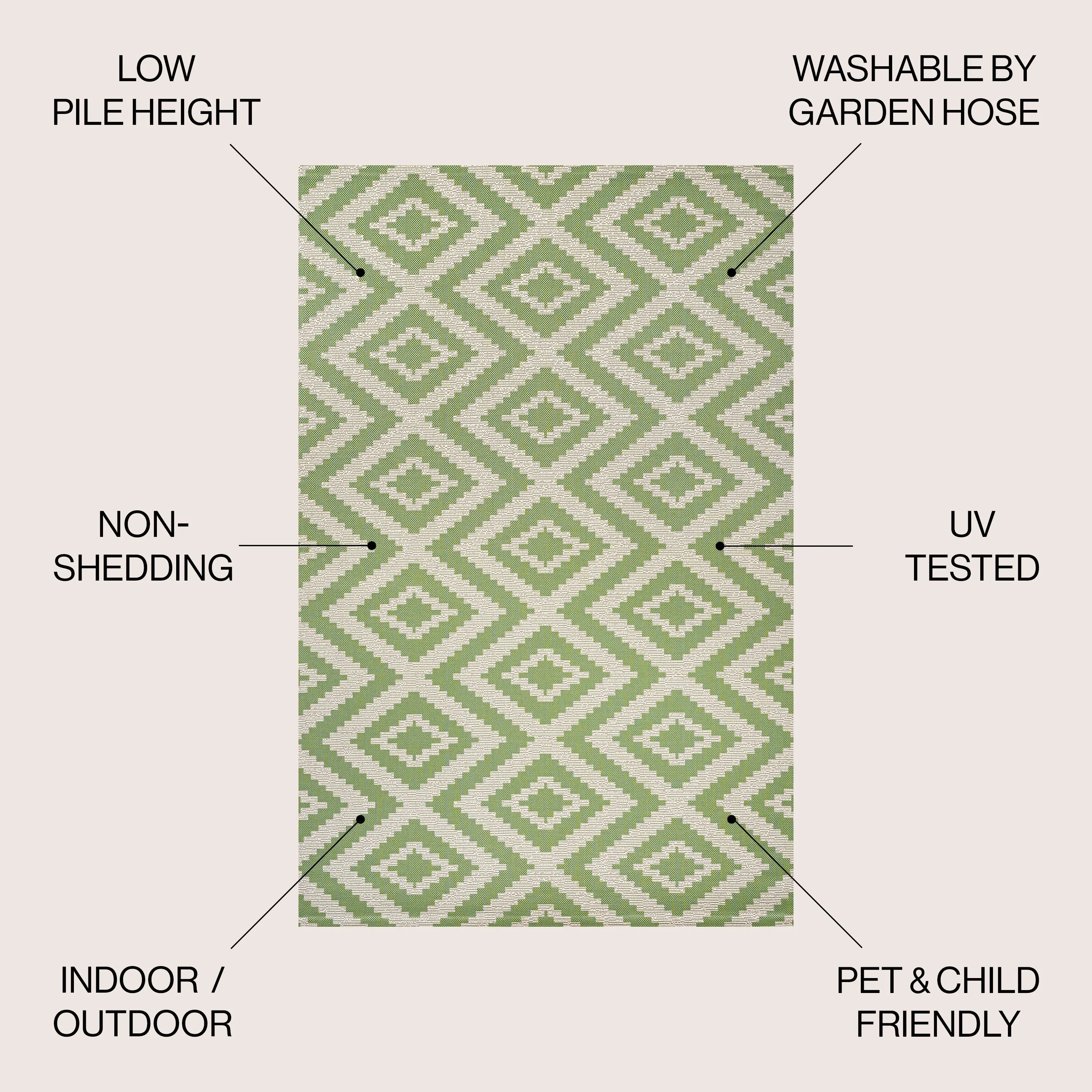 JONATHAN Y Vine Diamond Tribal Indoor/Outdoor Area Rug