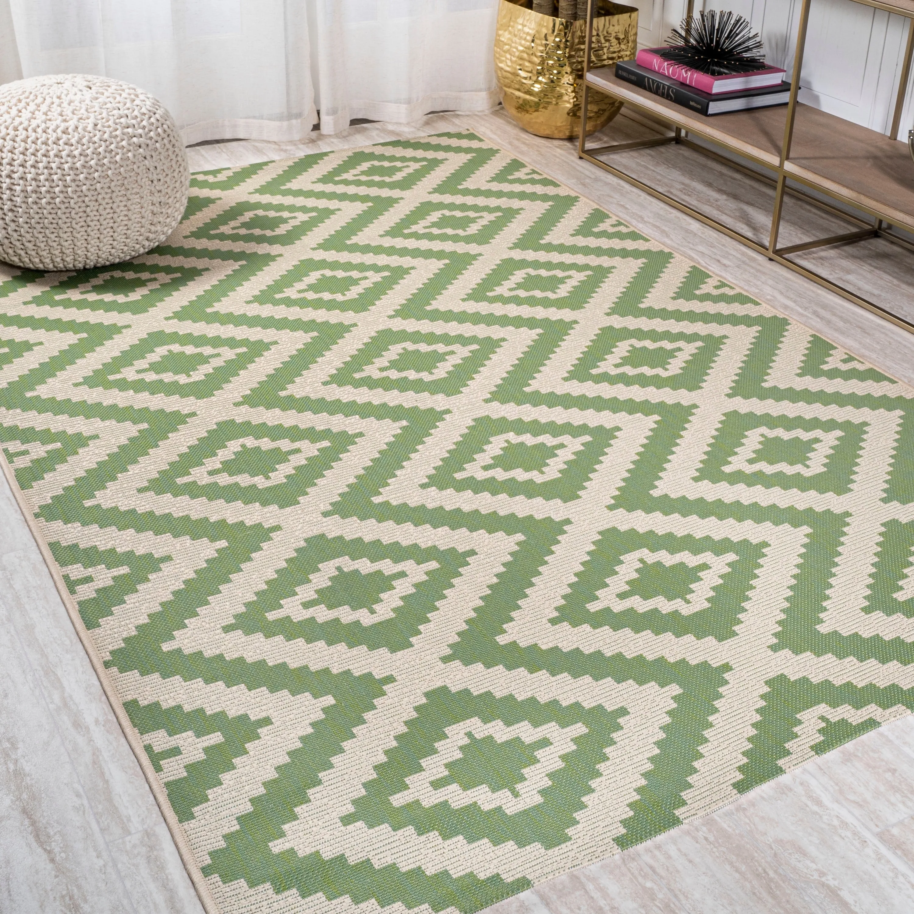 JONATHAN Y Vine Diamond Tribal Indoor/Outdoor Area Rug