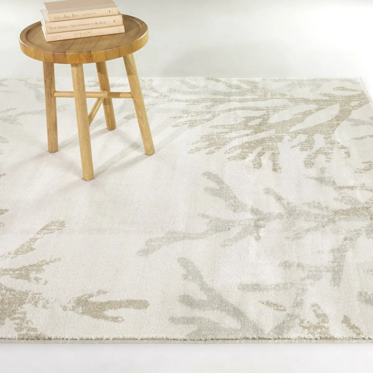 Kell Coastal Coral Print Area Rug