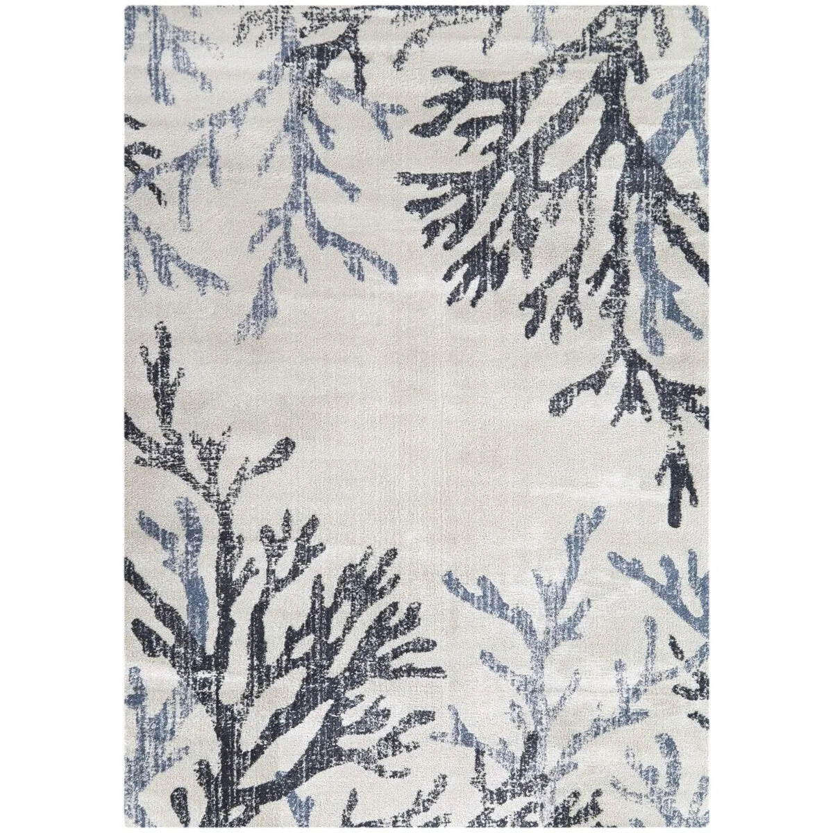 Kell Coastal Coral Print Area Rug