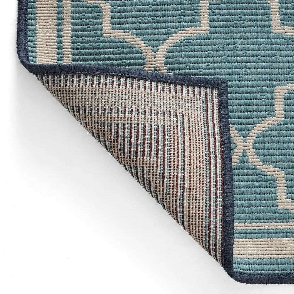 Laguna Outdoor Ombre Area Rug. Blue and Ivory by Christopher Knight Home