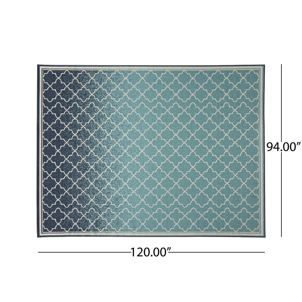 Laguna Outdoor Ombre Area Rug. Blue and Ivory by Christopher Knight Home