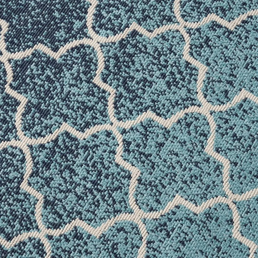 Laguna Outdoor Ombre Area Rug. Blue and Ivory by Christopher Knight Home