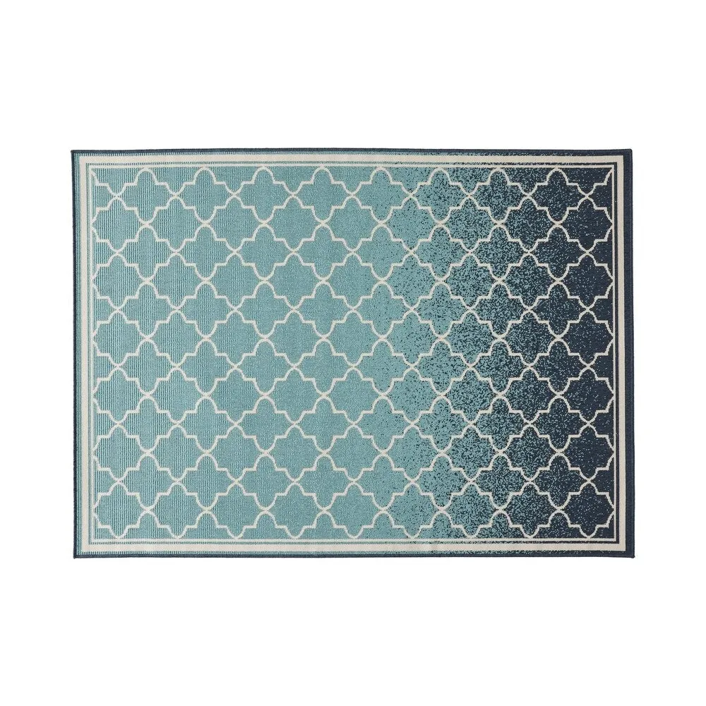 Laguna Outdoor Ombre Area Rug. Blue and Ivory by Christopher Knight Home