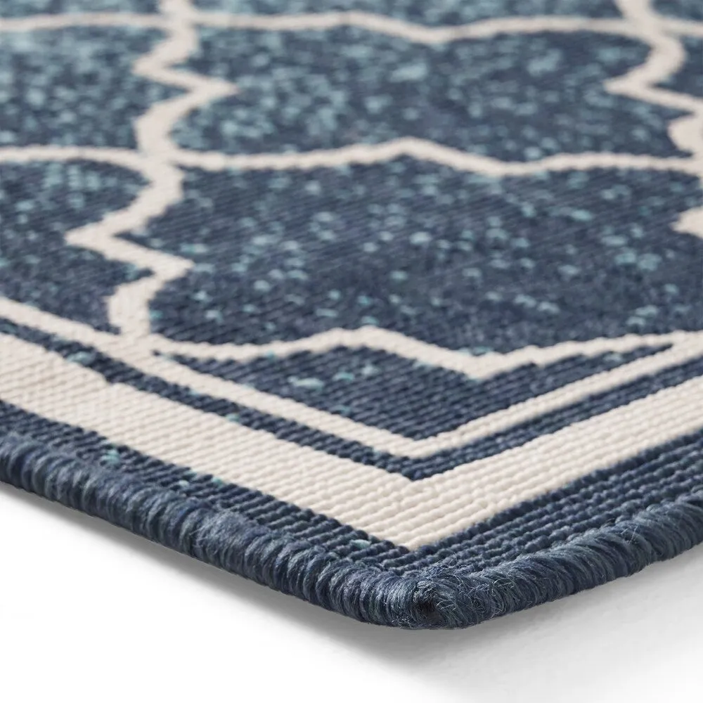 Laguna Outdoor Ombre Area Rug. Blue and Ivory by Christopher Knight Home