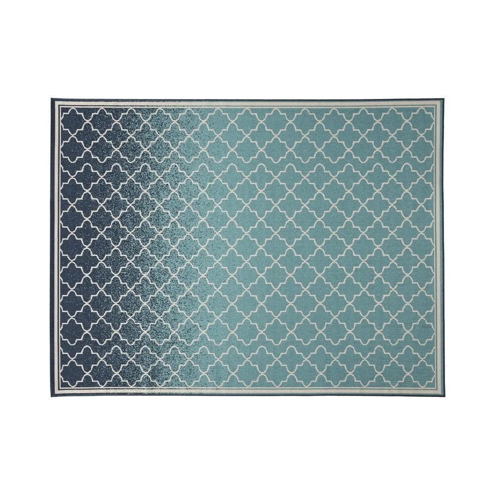 Laguna Outdoor Ombre Area Rug. Blue and Ivory by Christopher Knight Home