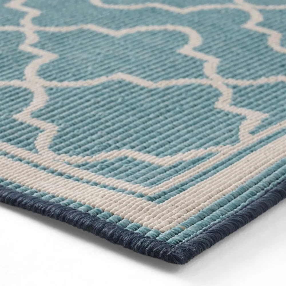 Laguna Outdoor Ombre Area Rug. Blue and Ivory by Christopher Knight Home