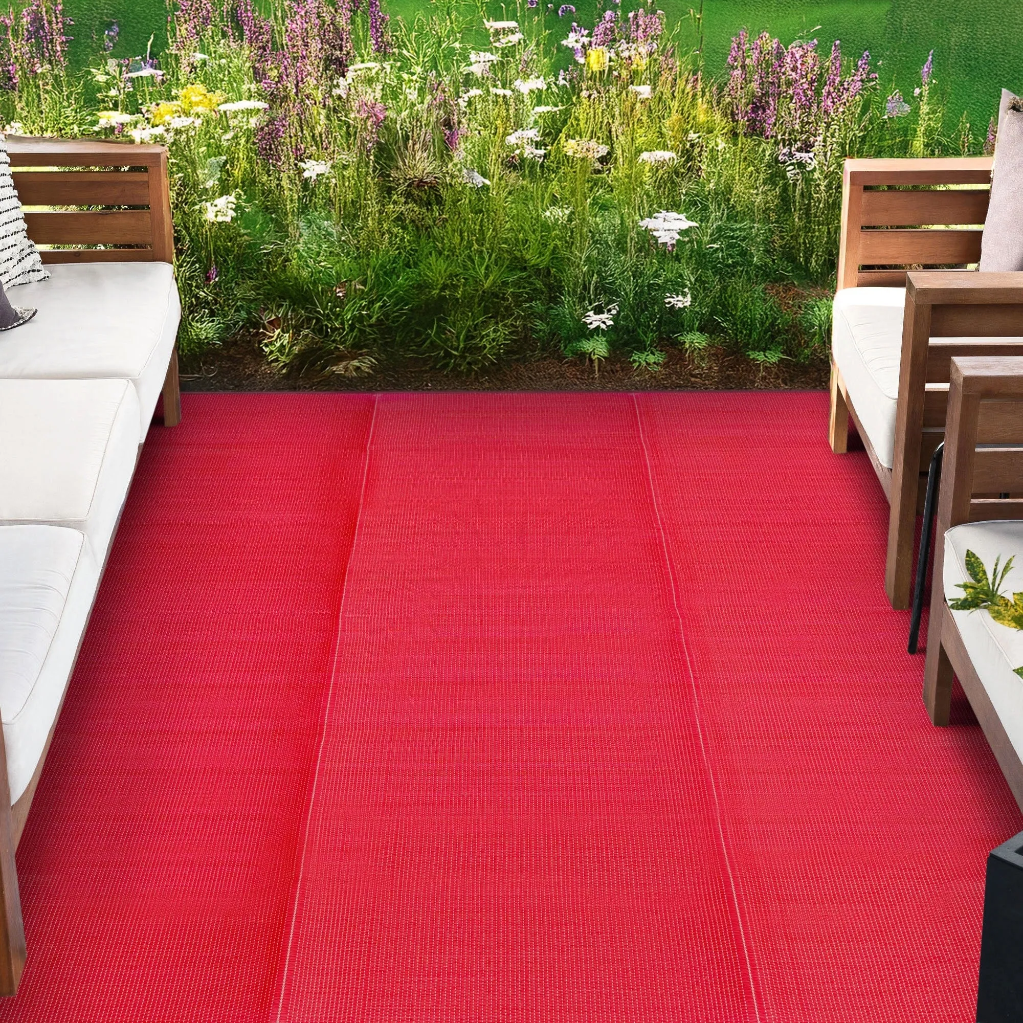 Lalune Beach Solid Color Indoor Outdoor Polypropylene Area Rug