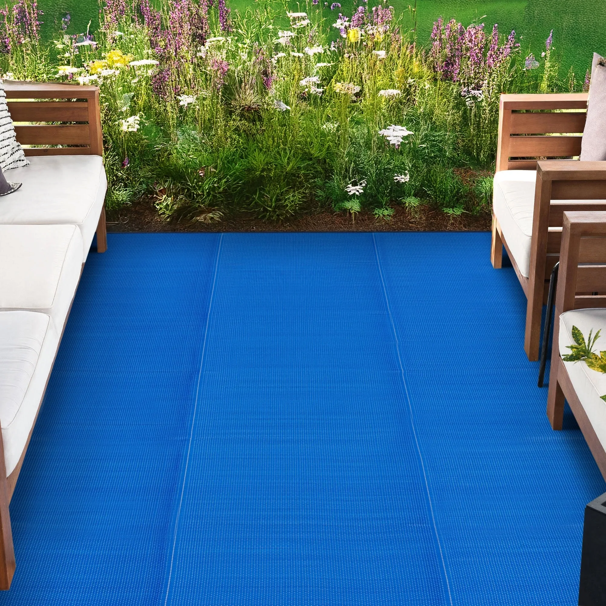 Lalune Beach Solid Color Indoor Outdoor Polypropylene Area Rug