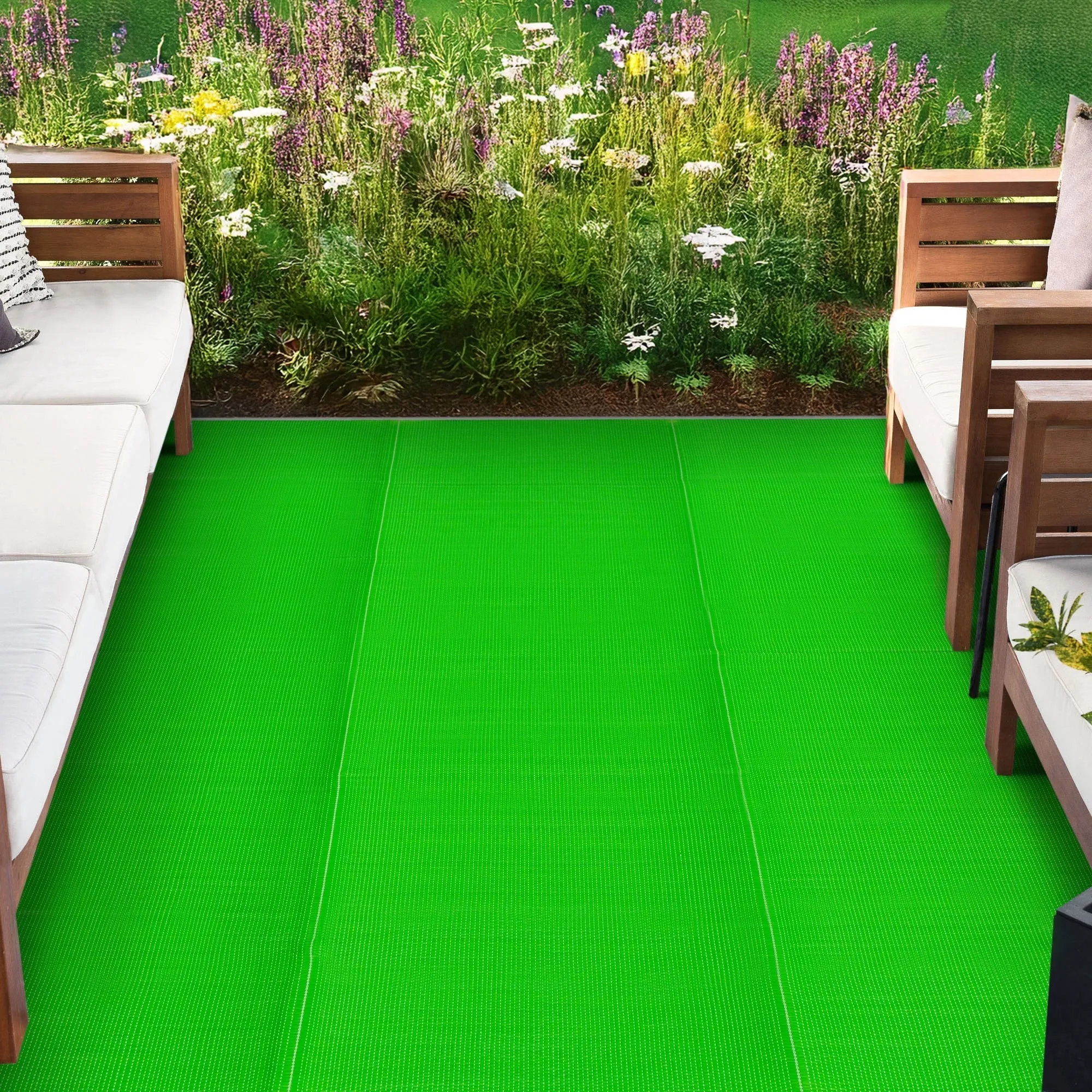 Lalune Beach Solid Color Indoor Outdoor Polypropylene Area Rug