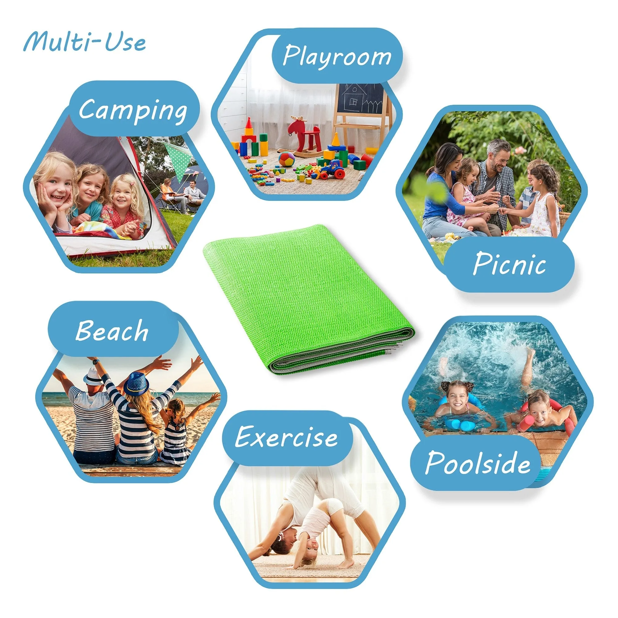 Lalune Beach Solid Color Indoor Outdoor Polypropylene Area Rug